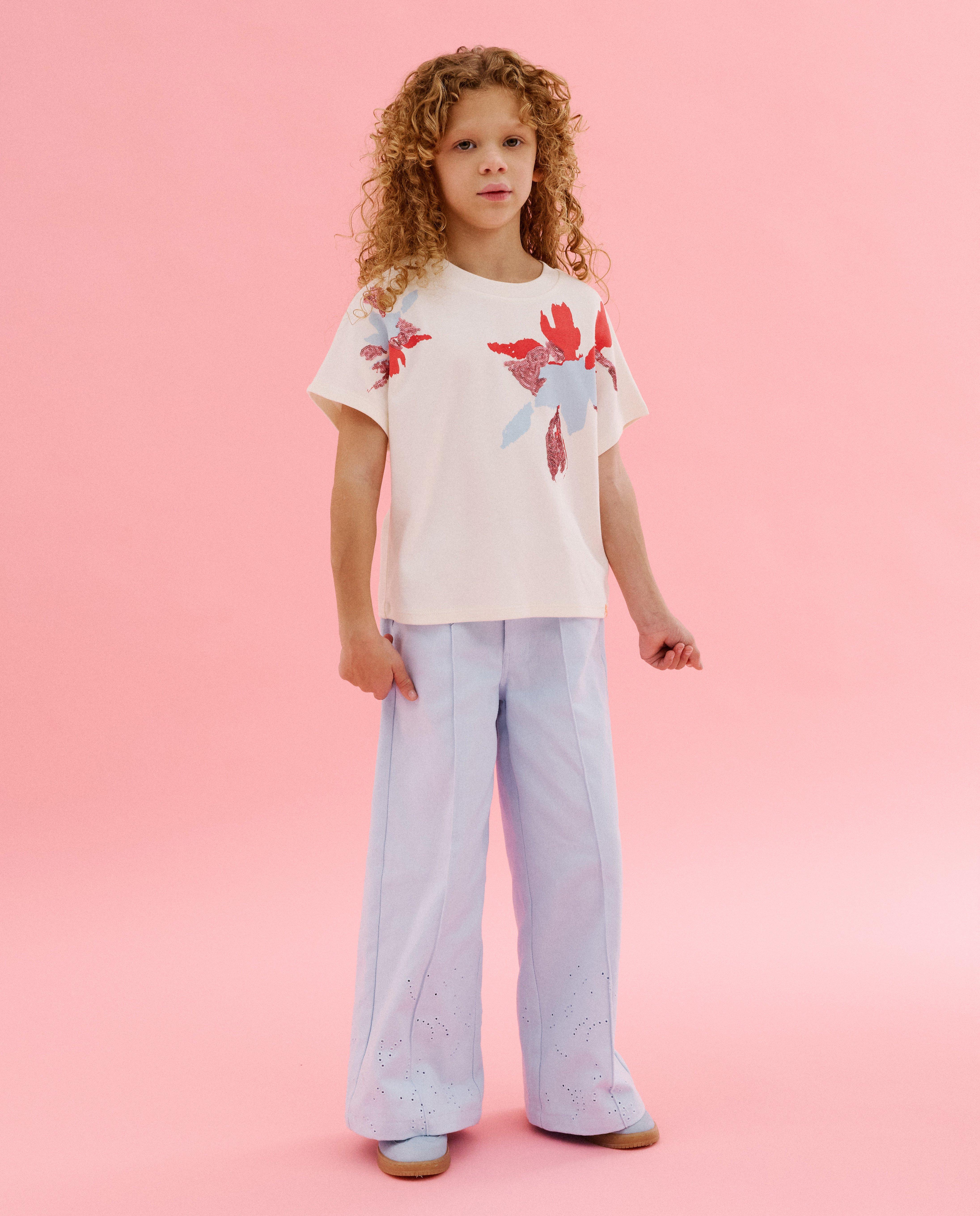 T-shirt met pailletten, oversized fit - Product Detail - wit - afbeelding nummer 2