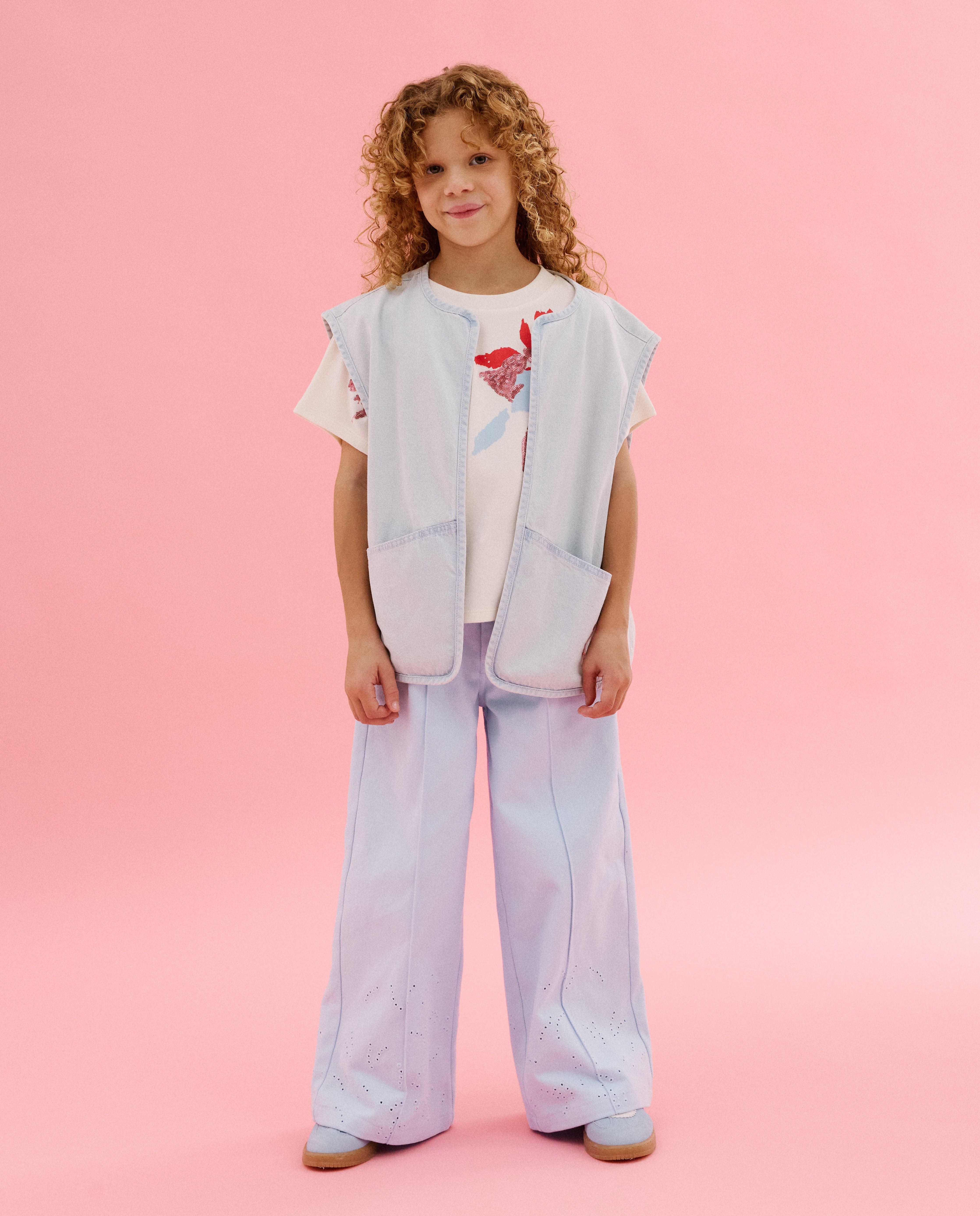 T-shirt met pailletten, oversized fit - Product Detail - wit - afbeelding nummer 4