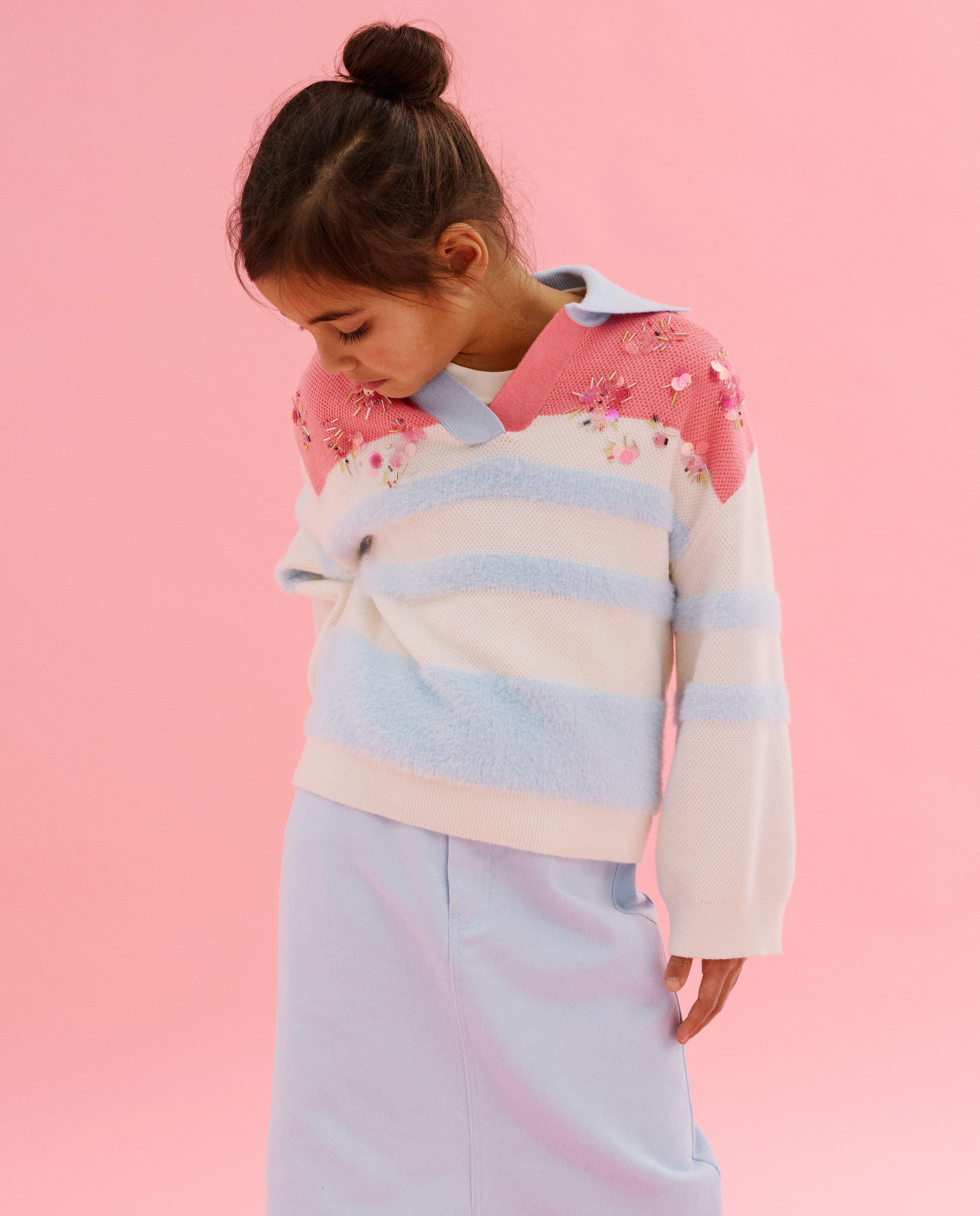 Trui met pailletten, oversized fit