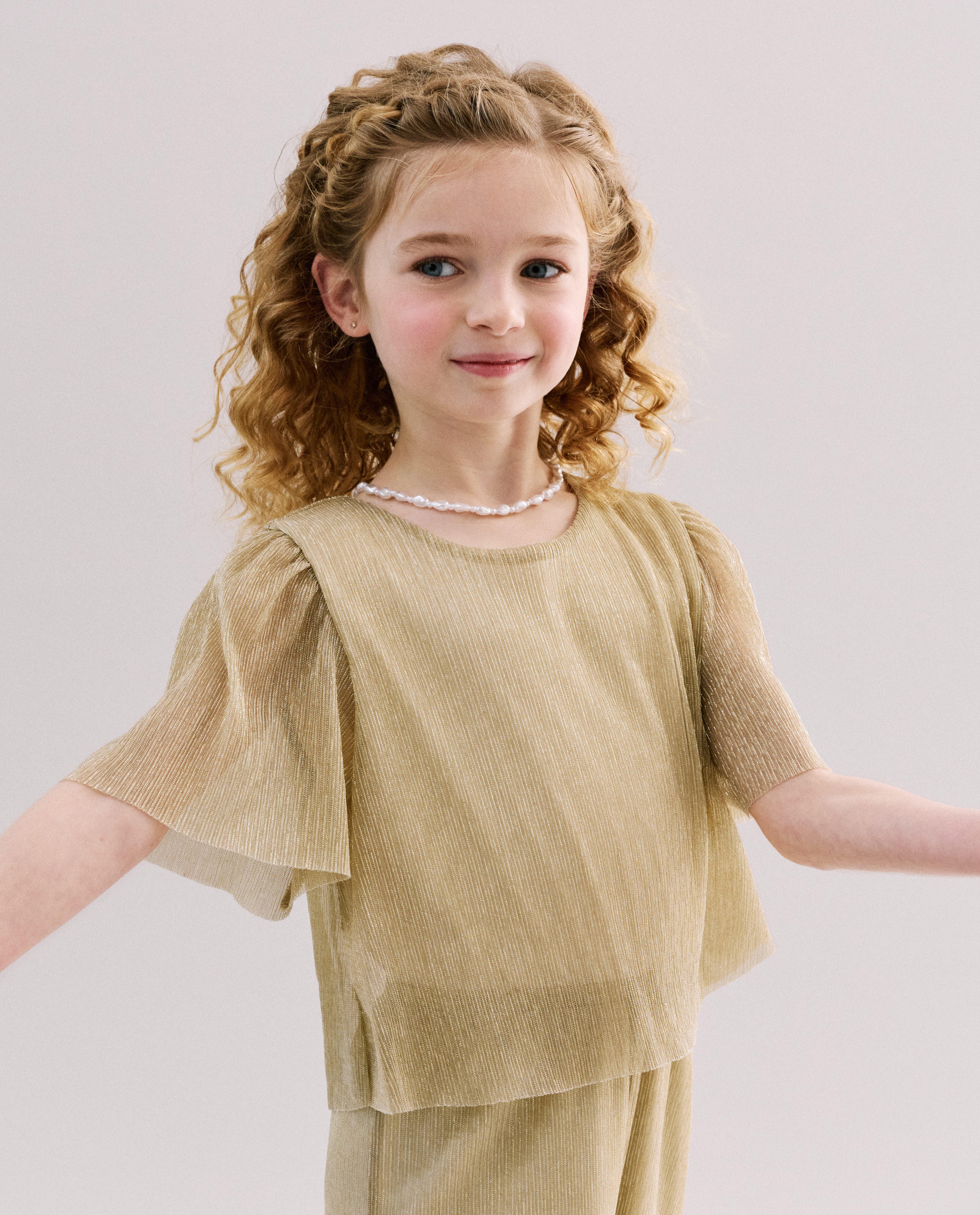 Jumpsuit - Satijnen pliss&eacute; jumpsuit met glitter, Special occasions, 116-152