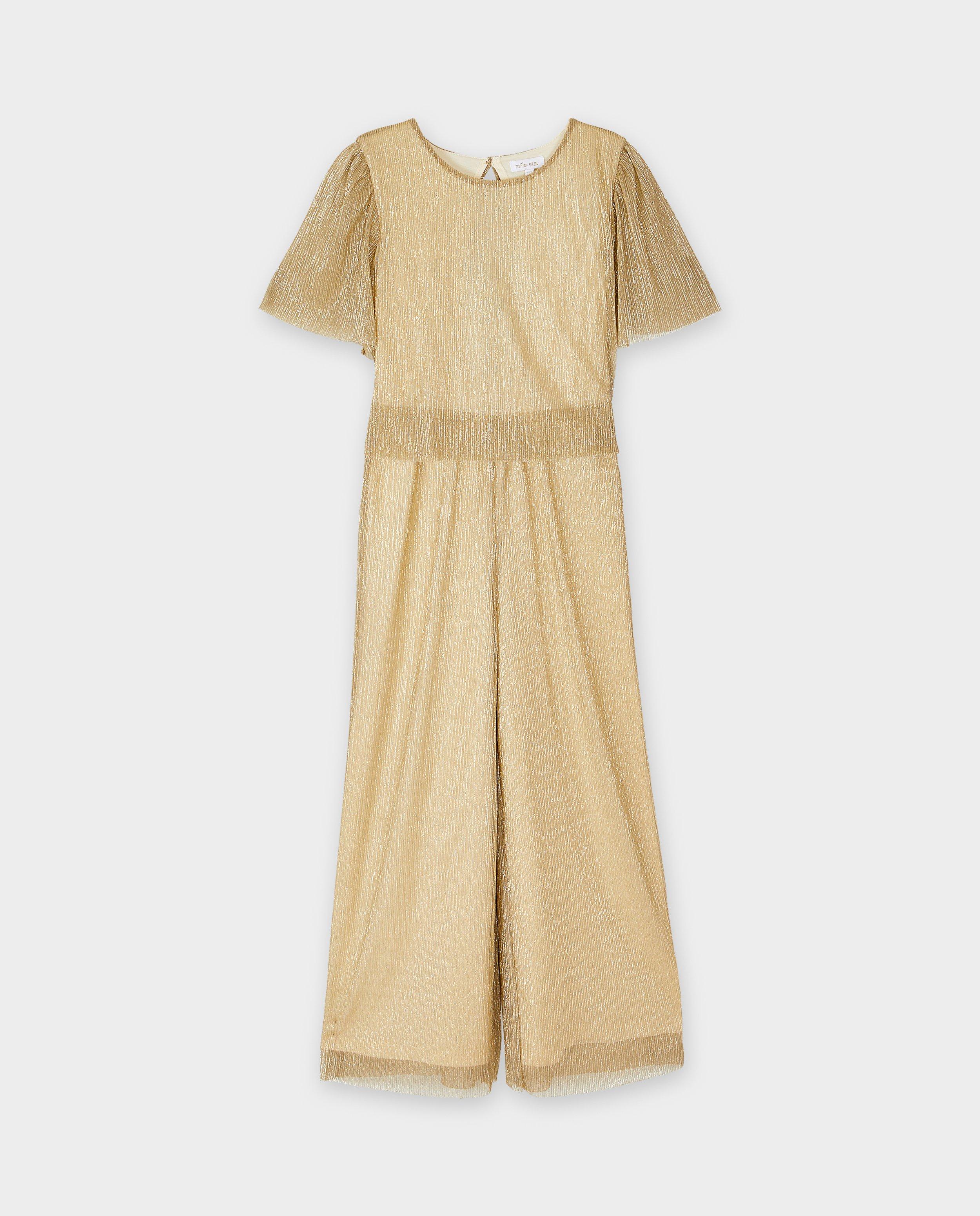 Combinaison pliss&eacute;e en satin avec paillettes, Special occasions, 116-152 - D&eacute;tails du produit - beige - image num&eacute;ro 6