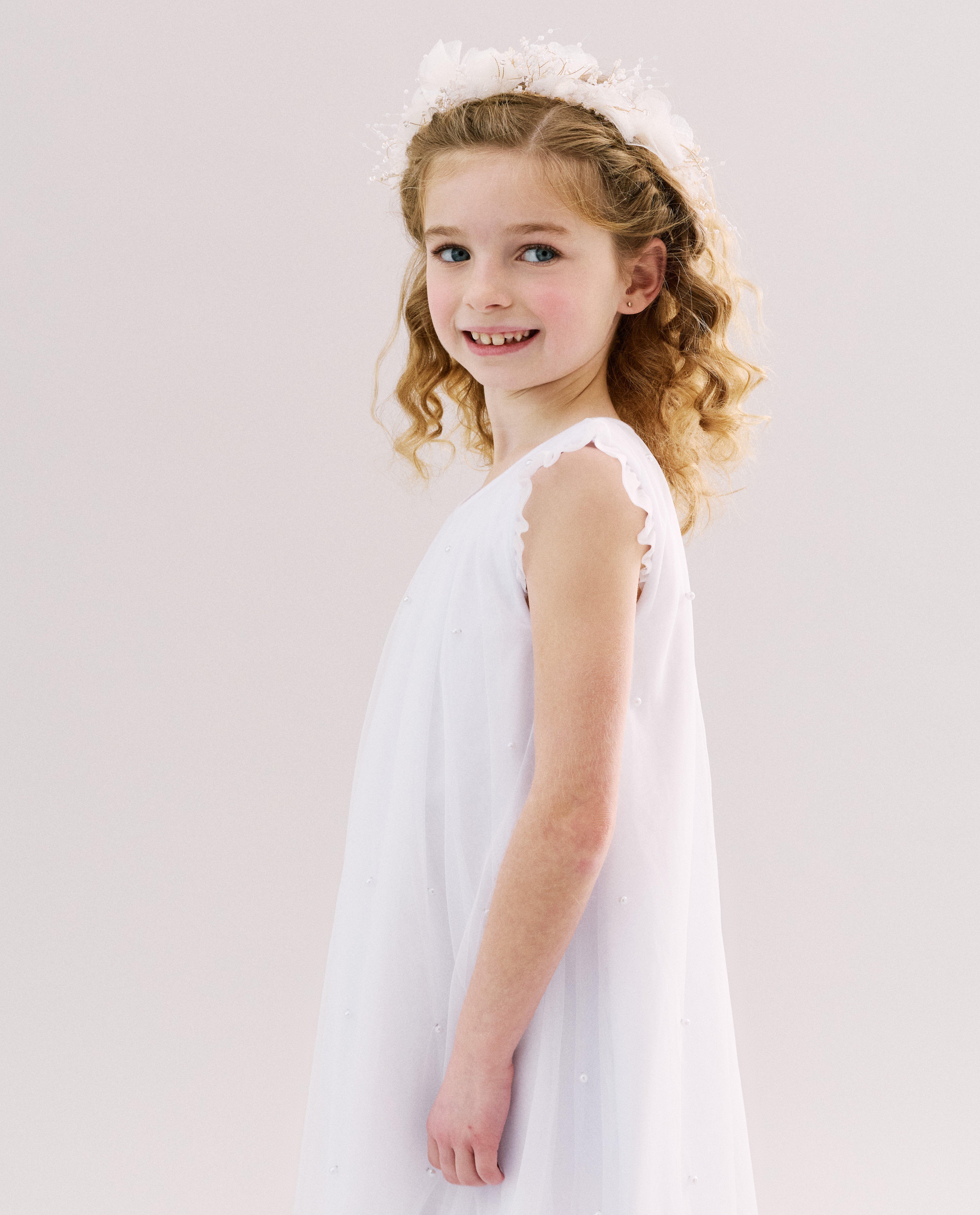 Robe en tulle avec des perles, Special occasions, 116-140 - D&eacute;tails du produit - blanc - image num&eacute;ro 4