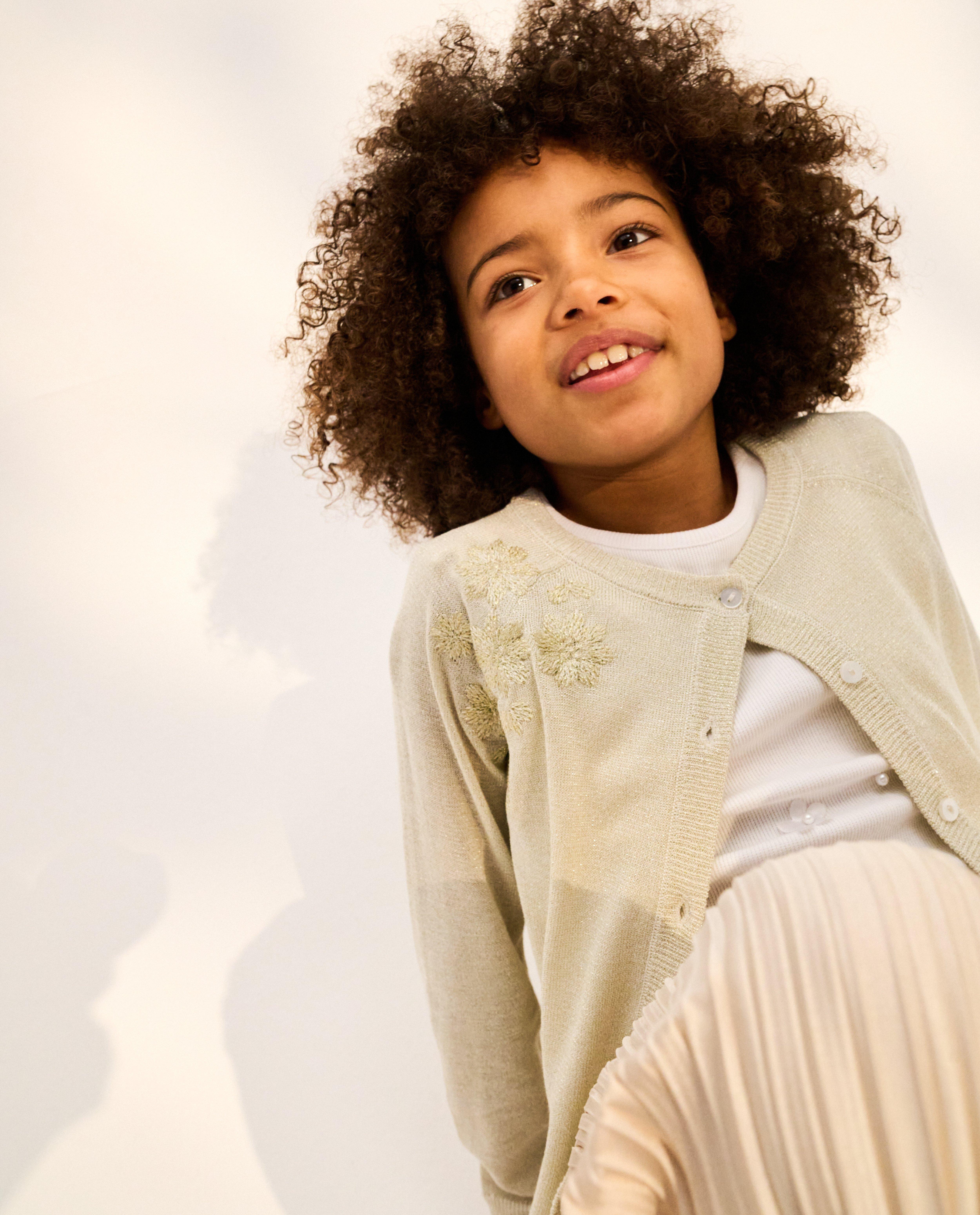 Cardigan avec fleurs brod&eacute;es, Special occasions, 116-152