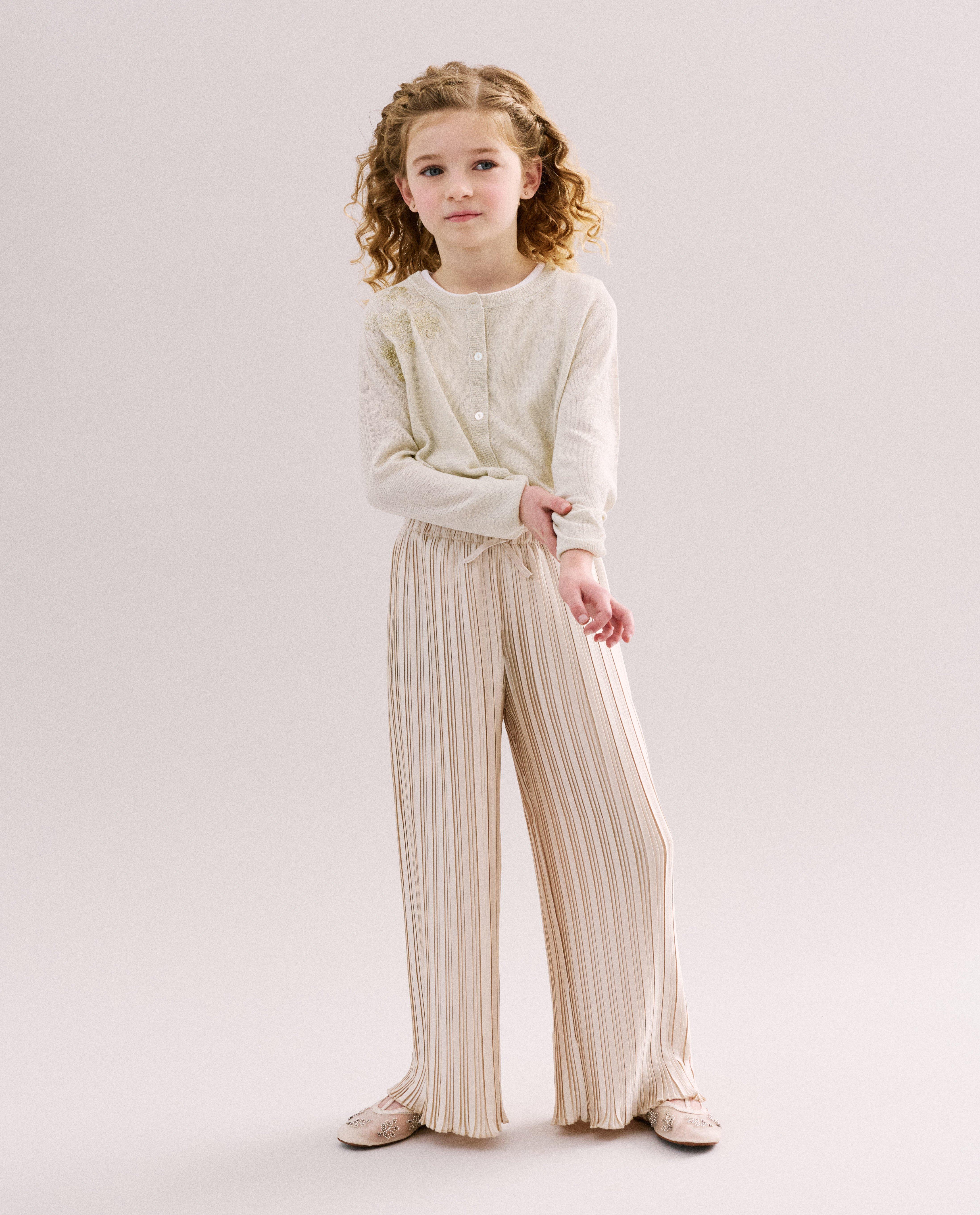 Cardigan met geborduurde bloemen, Special occasions, 116-152 - Product Detail - lichtbeige - afbeelding nummer 3