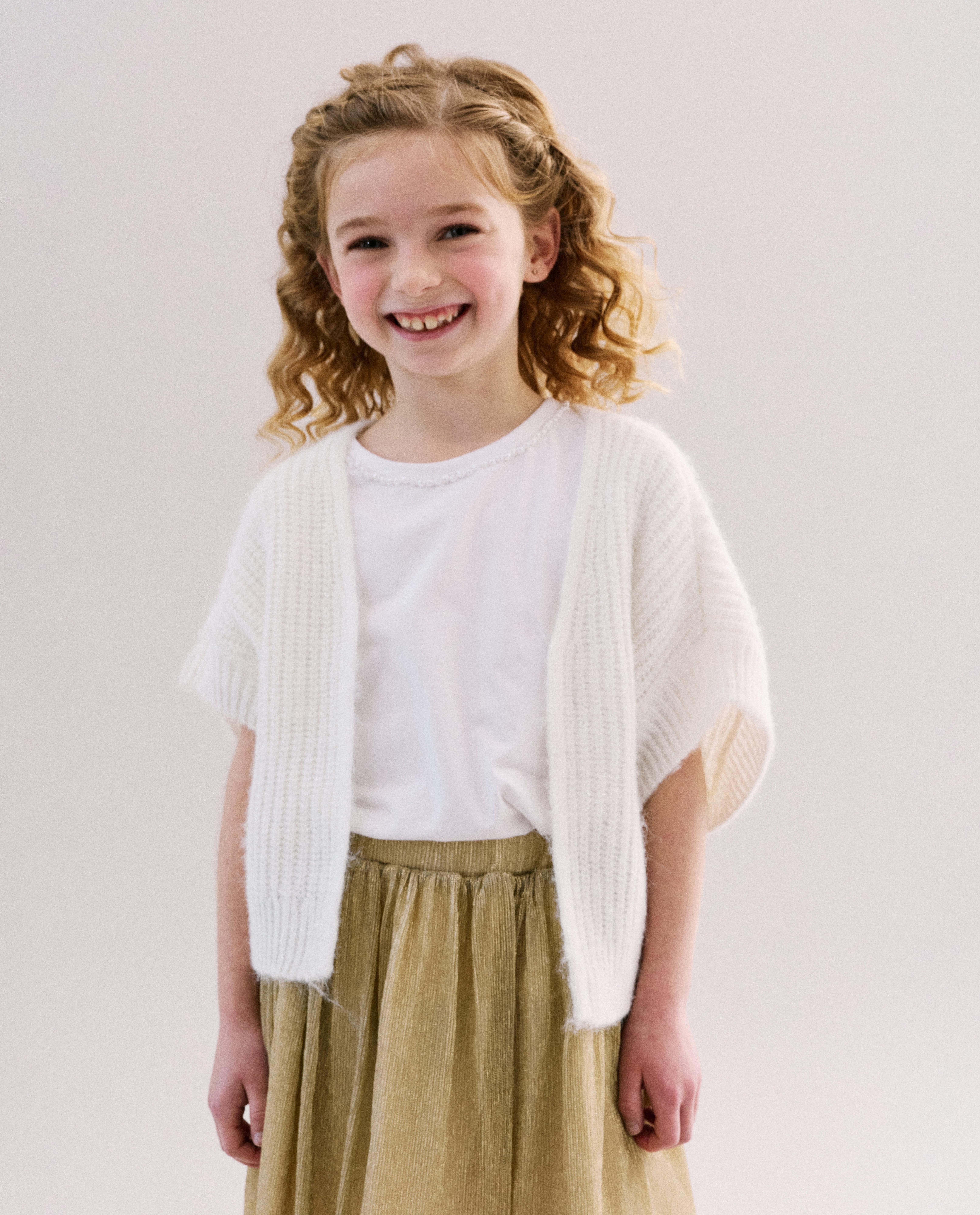 Witte gebreide cardigan, Special occasions, 116-152