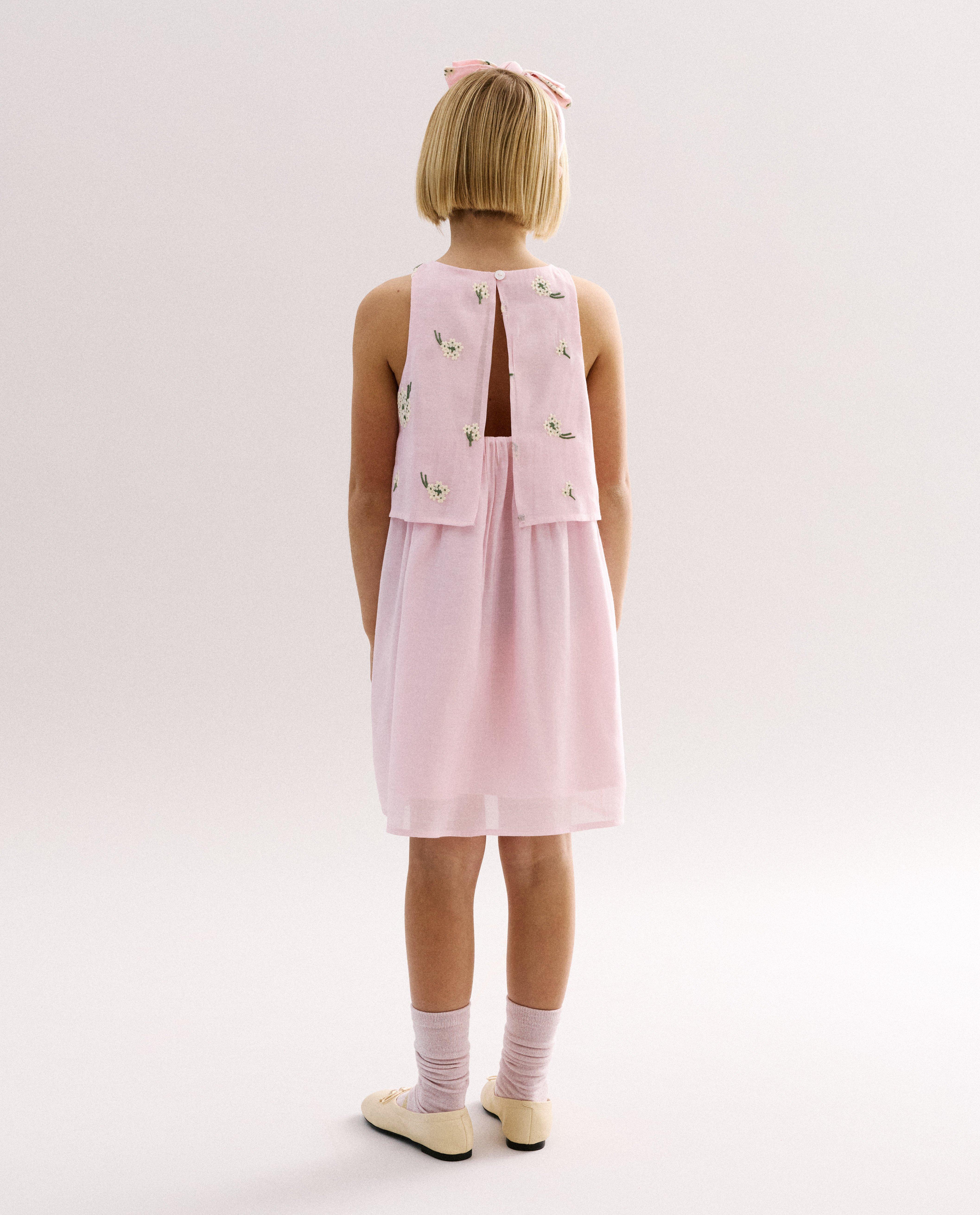 Robe avec des fleurs brod&eacute;es, Special occasions, 116-140 - D&eacute;tails du produit - rose clair - image num&eacute;ro 3