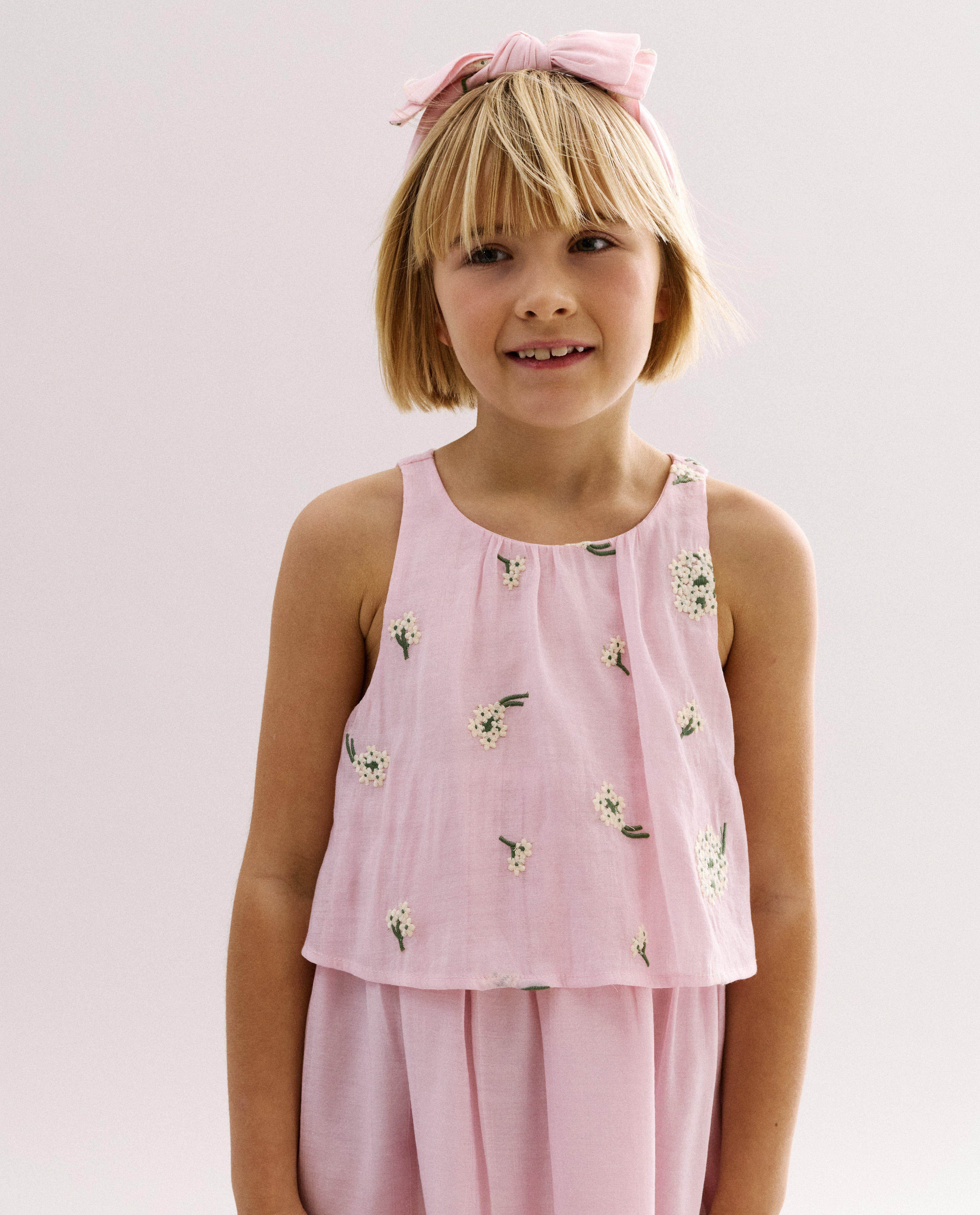 Jurk met geborduurde bloemen, Special occasions, 116-140 - Product Detail - lichtroze - afbeelding nummer 3