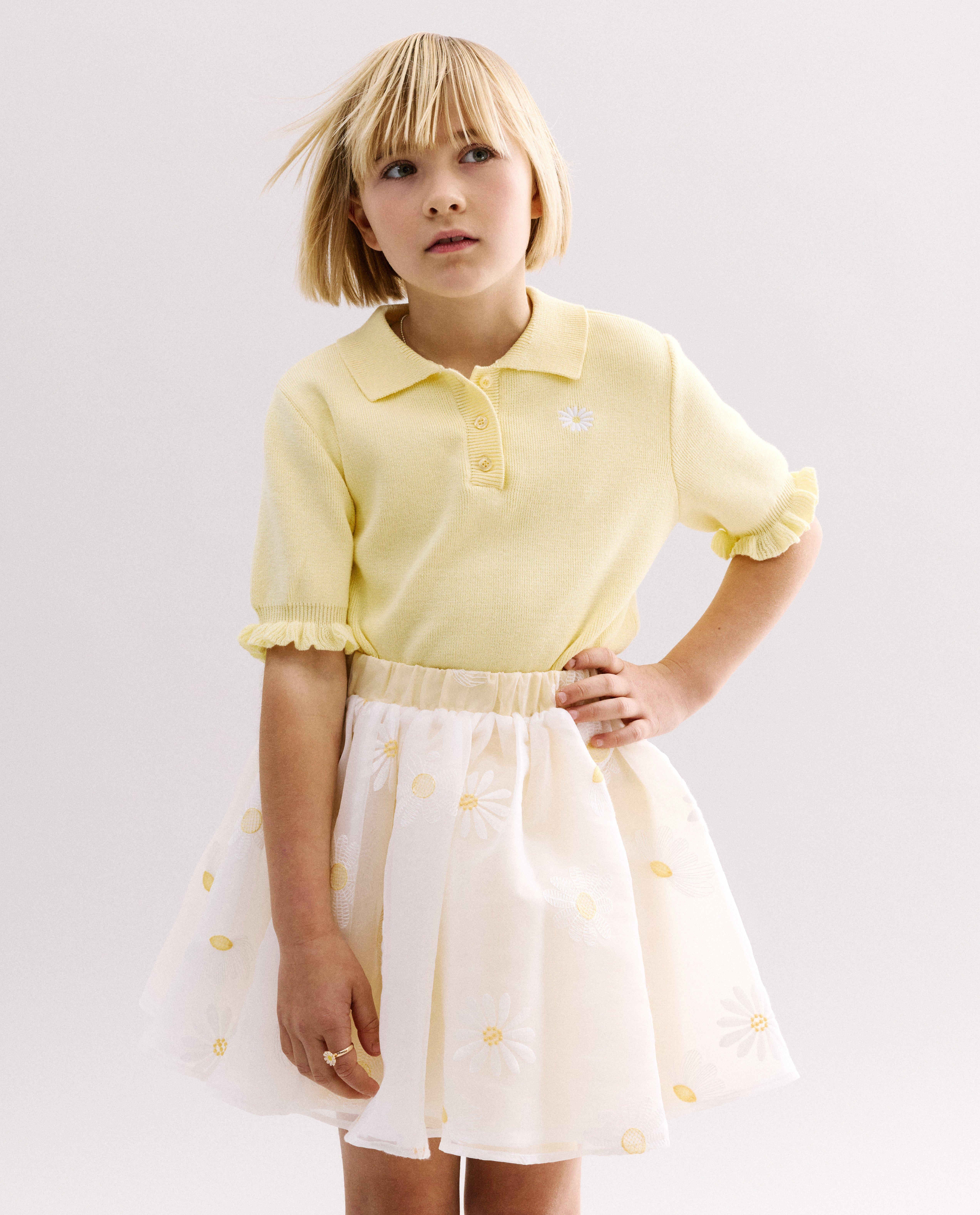 Trui met geborduurde bloem, loose fit, Special occasions, 116-152