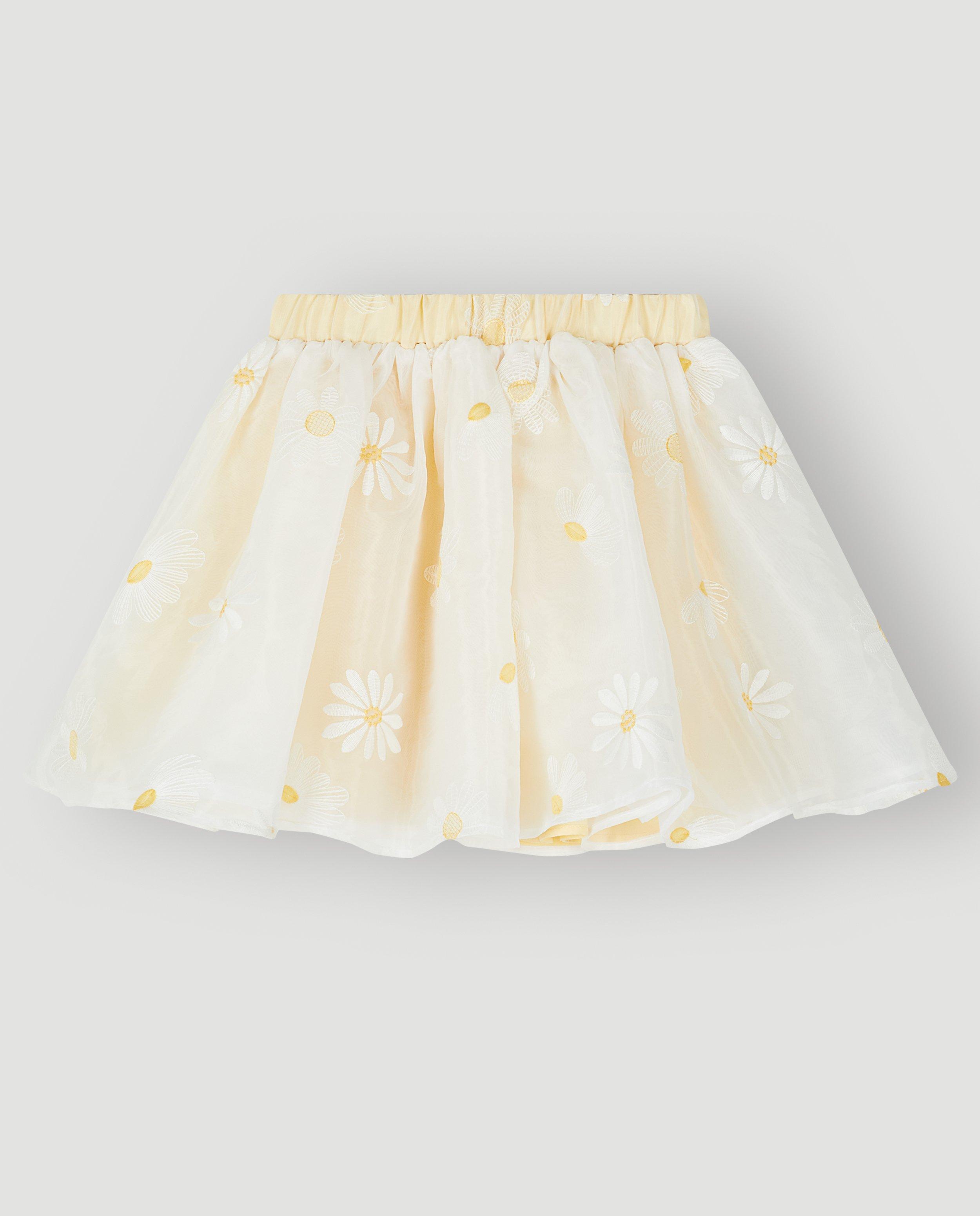 Jupe en mesh avec des fleurs brod&eacute;es, Special occasions, 116-152 - D&eacute;tails du produit - blanc - image num&eacute;ro 4