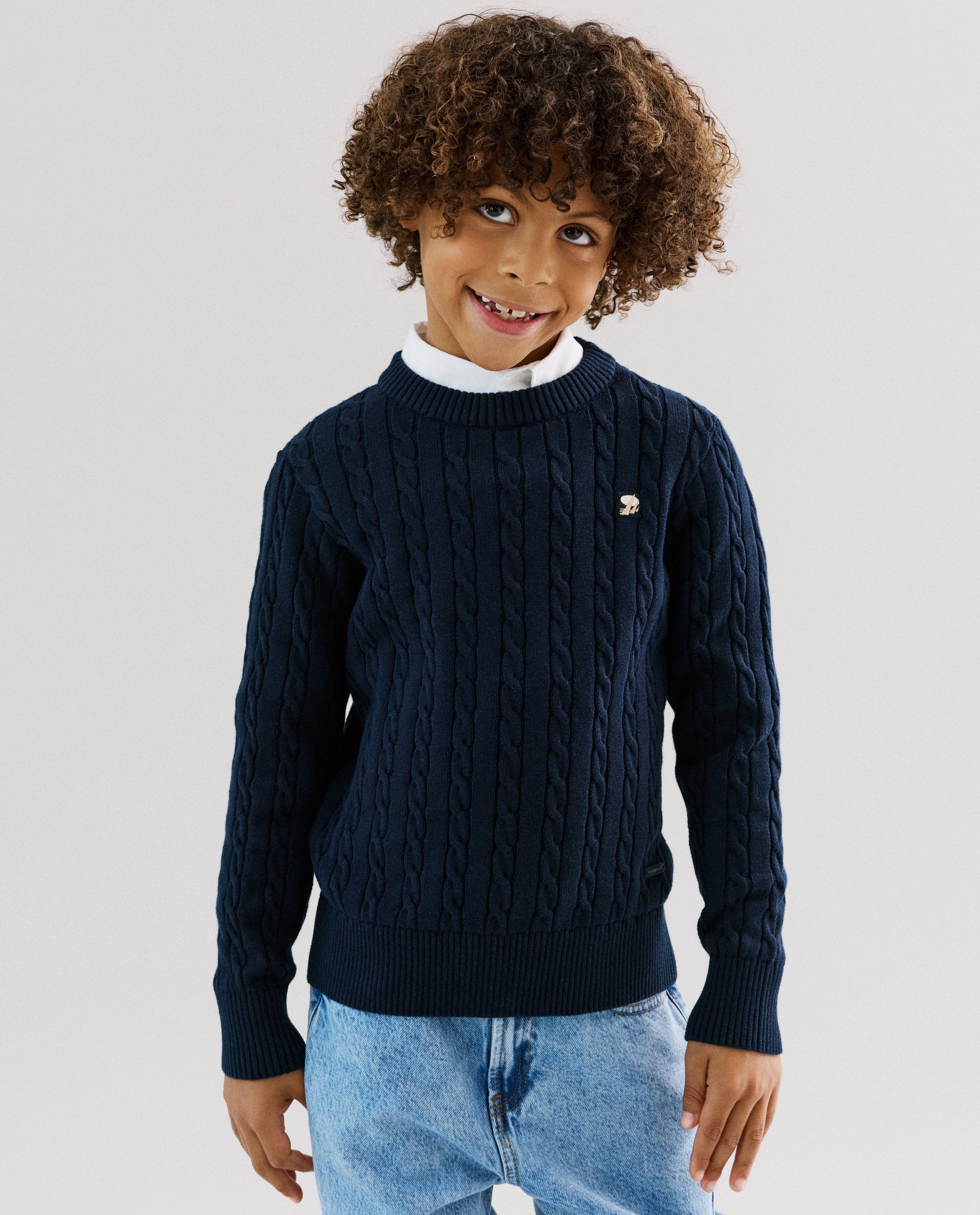 Pull avec des broderies, Special occasions, 116-164 - D&eacute;tails du produit - bleu fonc&eacute; - image num&eacute;ro 2