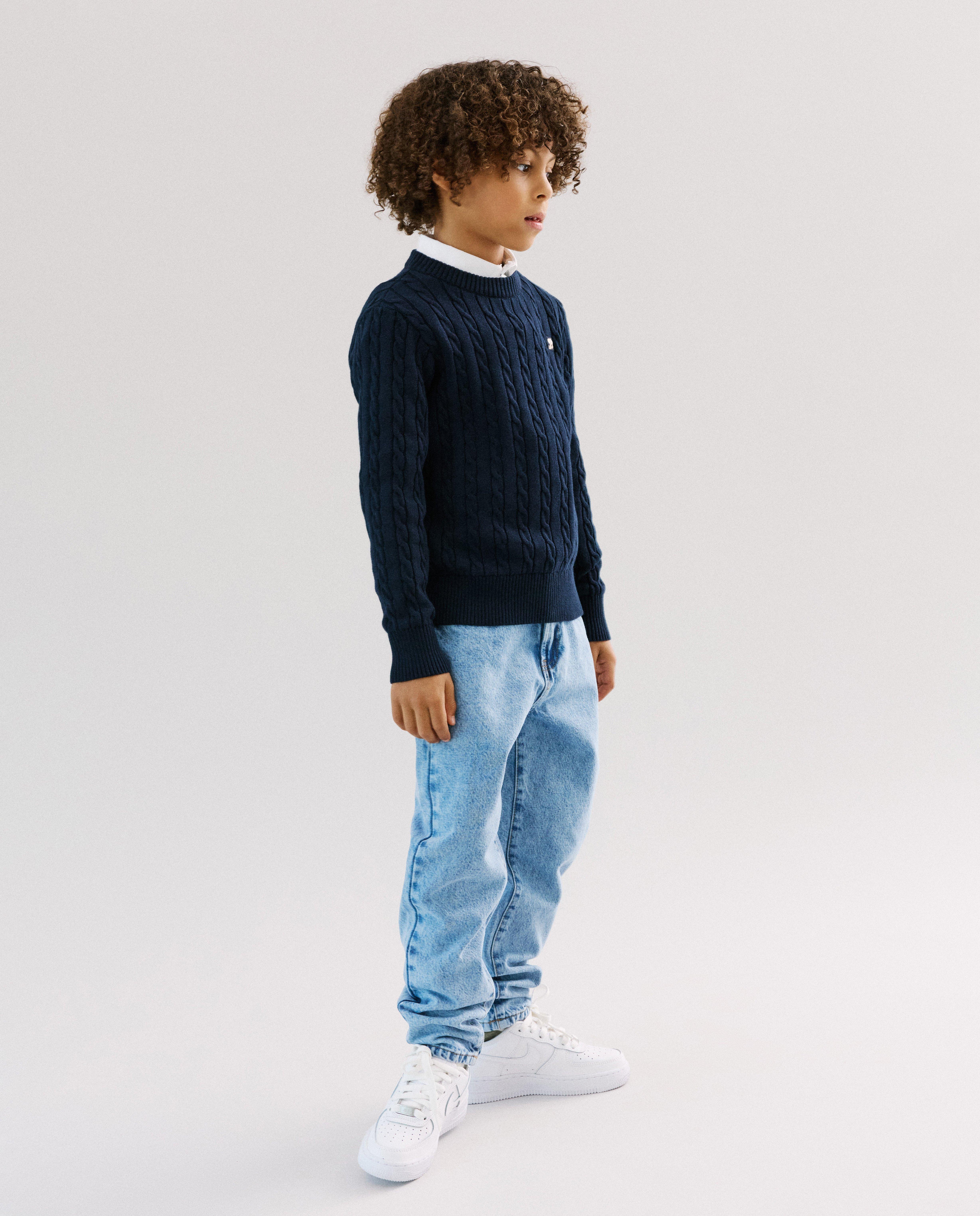 Pull avec des broderies, Special occasions, 116-164 - D&eacute;tails du produit - bleu fonc&eacute; - image num&eacute;ro 3