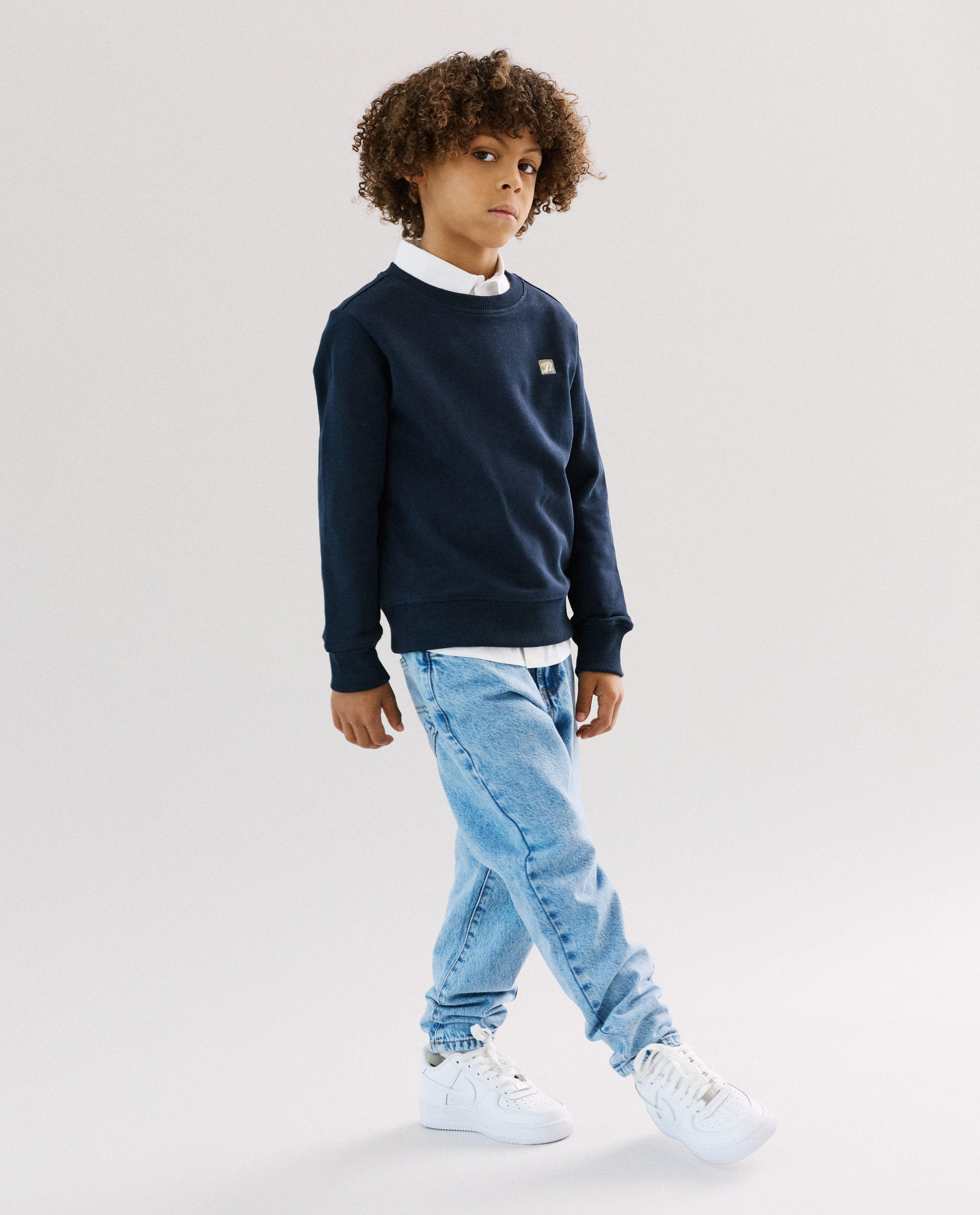 Sweat bleu fonc&eacute; avec des broderies, loose fit, Special occasions, 116-164 - D&eacute;tails du produit - bleu fonc&eacute; - image num&eacute;ro 2