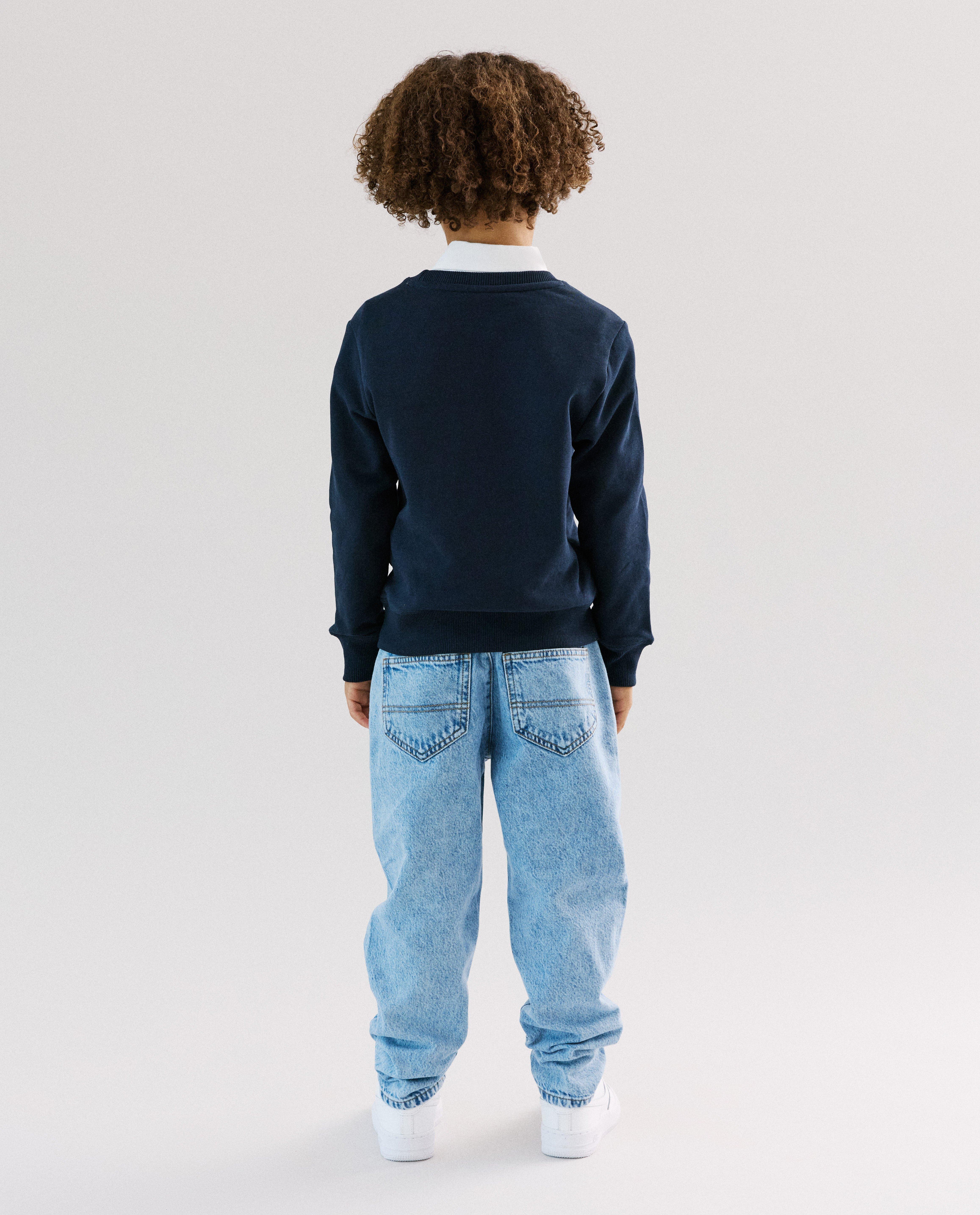 Sweat bleu fonc&eacute; avec des broderies, loose fit, Special occasions, 116-164 - D&eacute;tails du produit - bleu fonc&eacute; - image num&eacute;ro 3