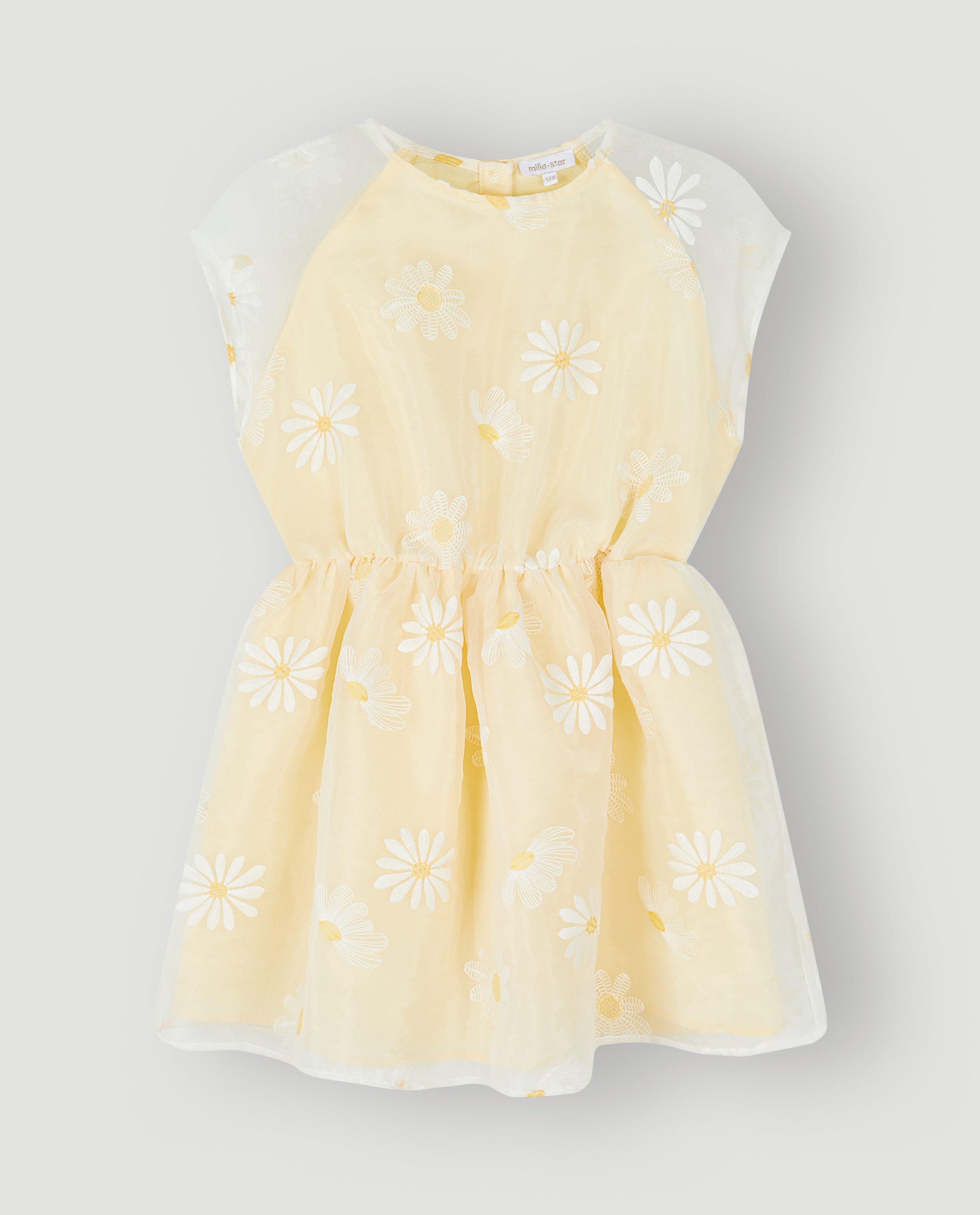 Mesh jurk met geborduurde bloemen, Special occasions, 116-140 - Product Detail - lichtgeel - afbeelding nummer 5
