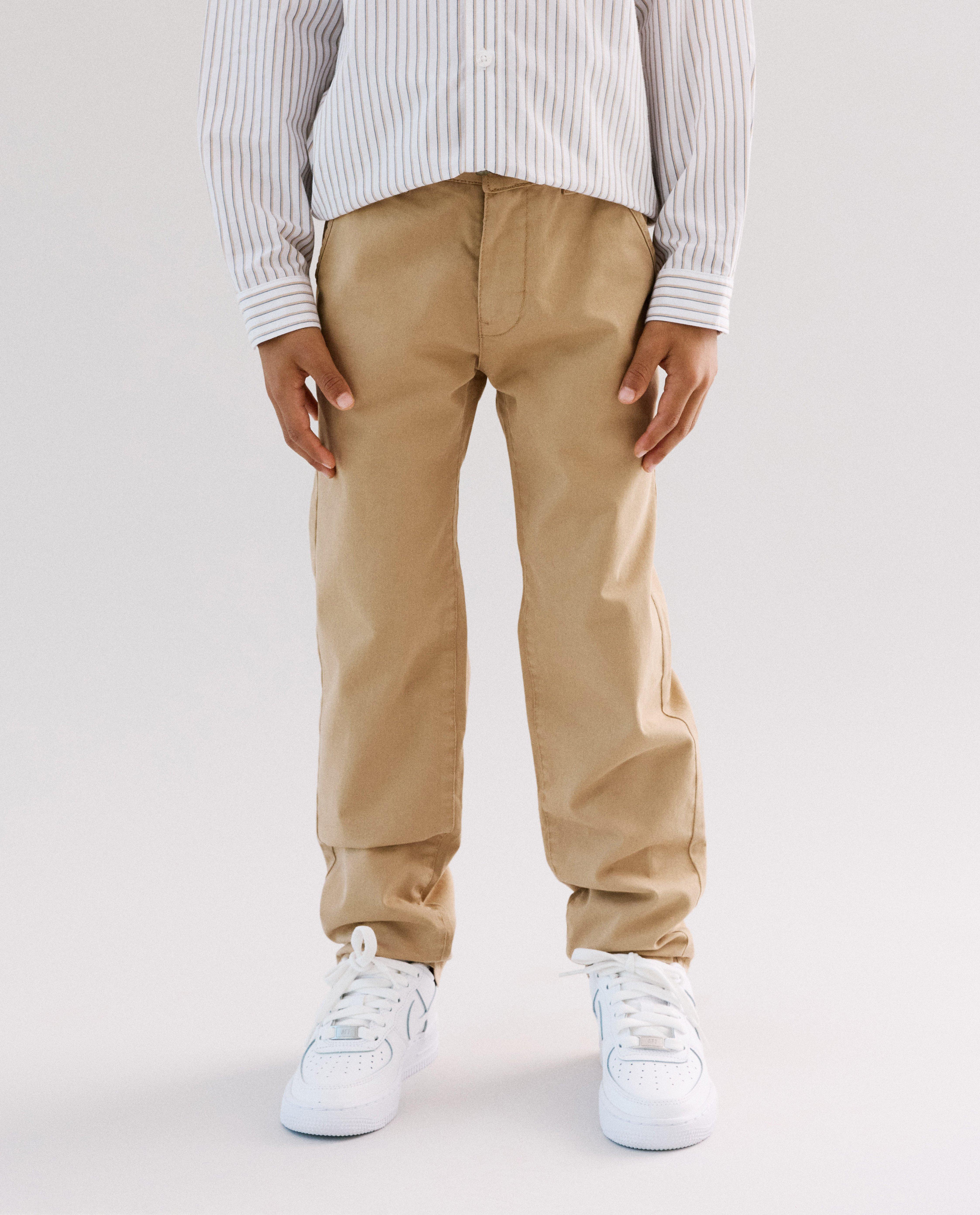 Pantalon brun clair, straight fit, Special occasions, 116-164 - D&eacute;tails du produit - brun clair - image num&eacute;ro 3