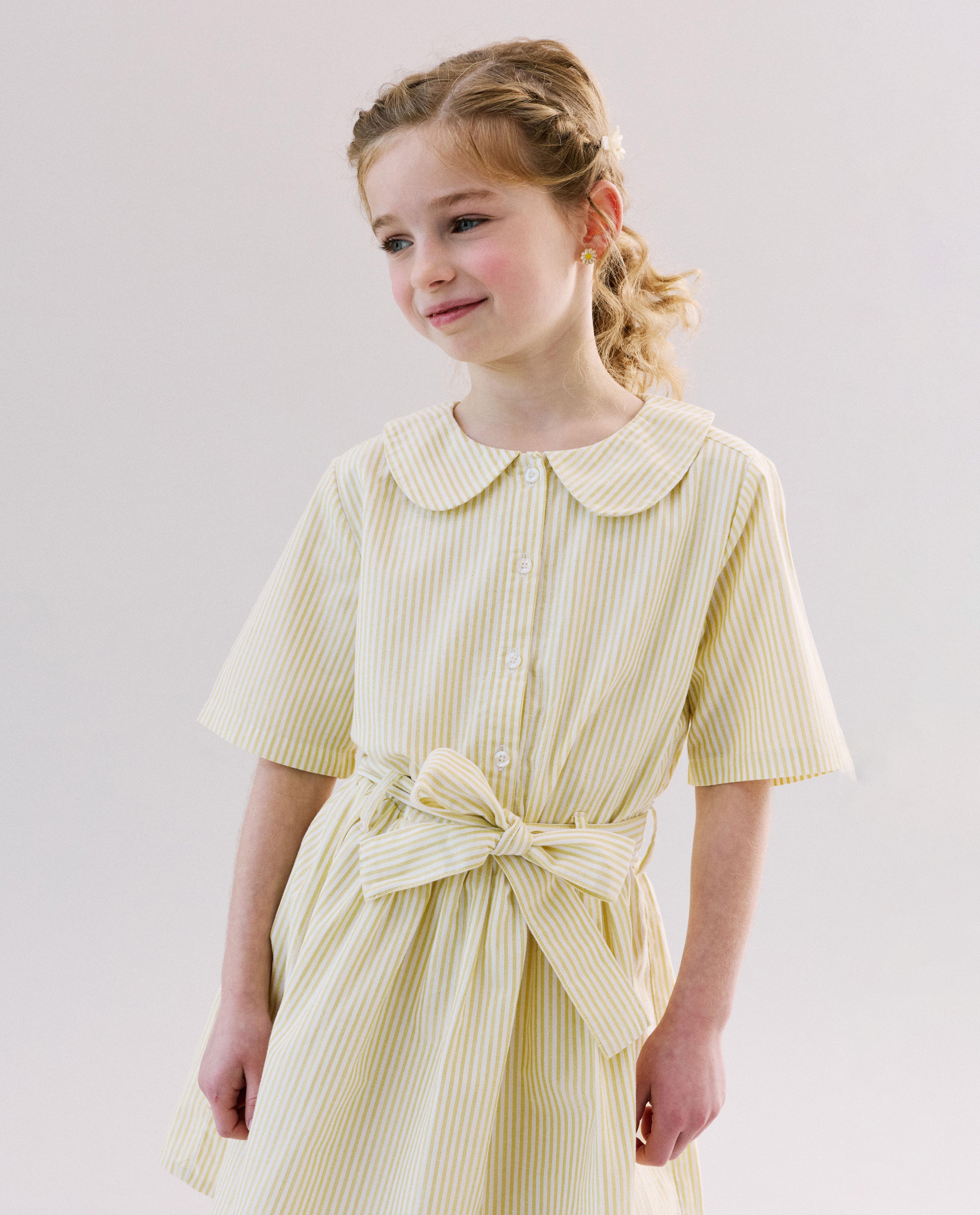 Robe &agrave; fines rayures - D&eacute;tails du produit - blanc - image num&eacute;ro 3