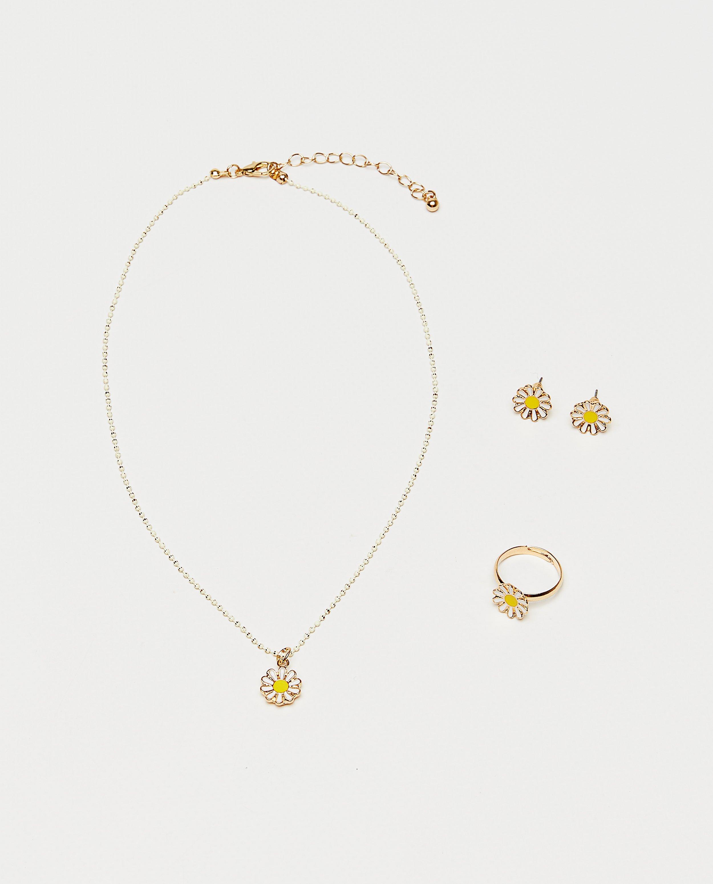 Bijoux - Parure de bijoux : bague + boucles d&rsquo;oreilles + collier