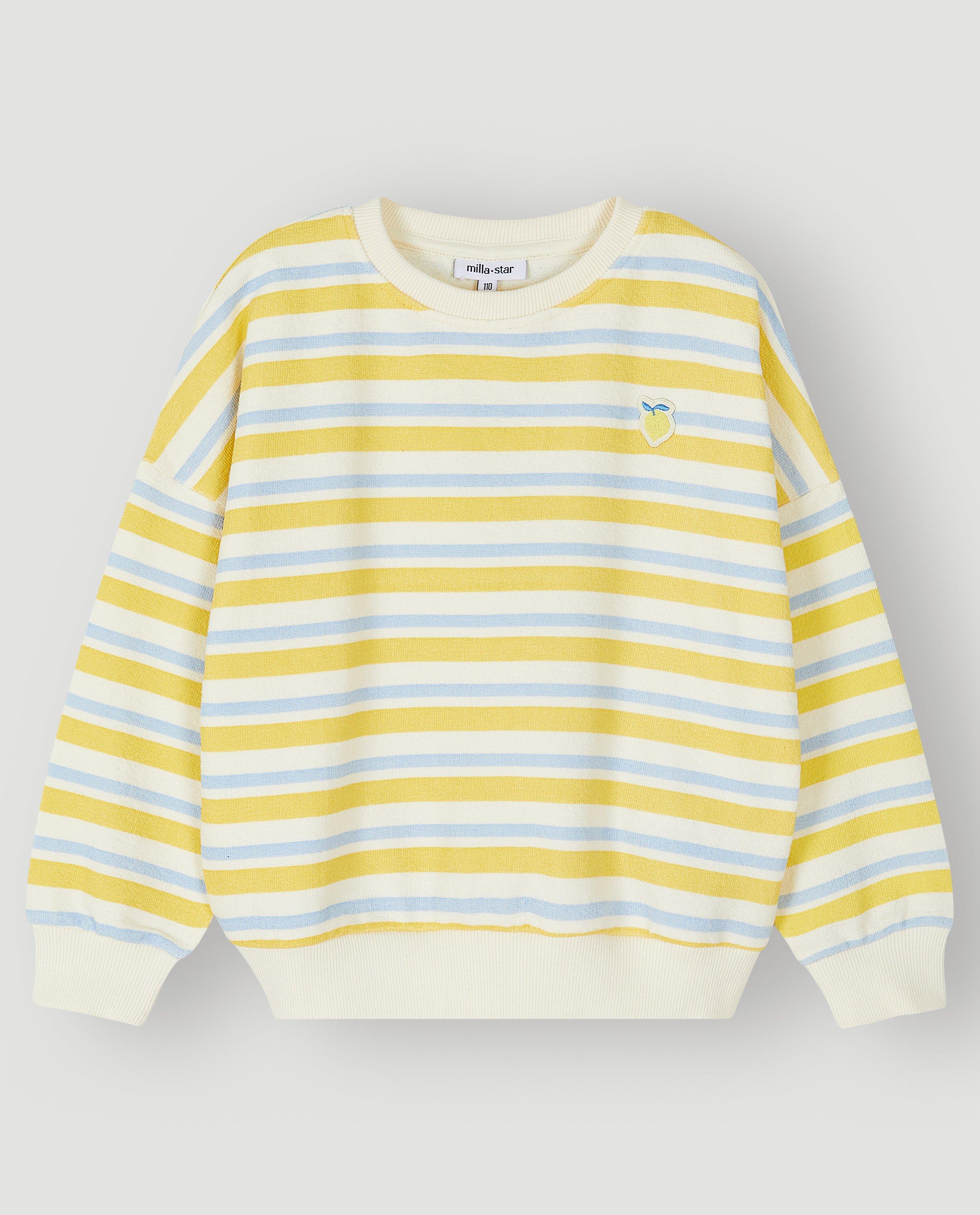 Sweater met patch, loose fit - Product Detail - lichtgeel - afbeelding nummer 1