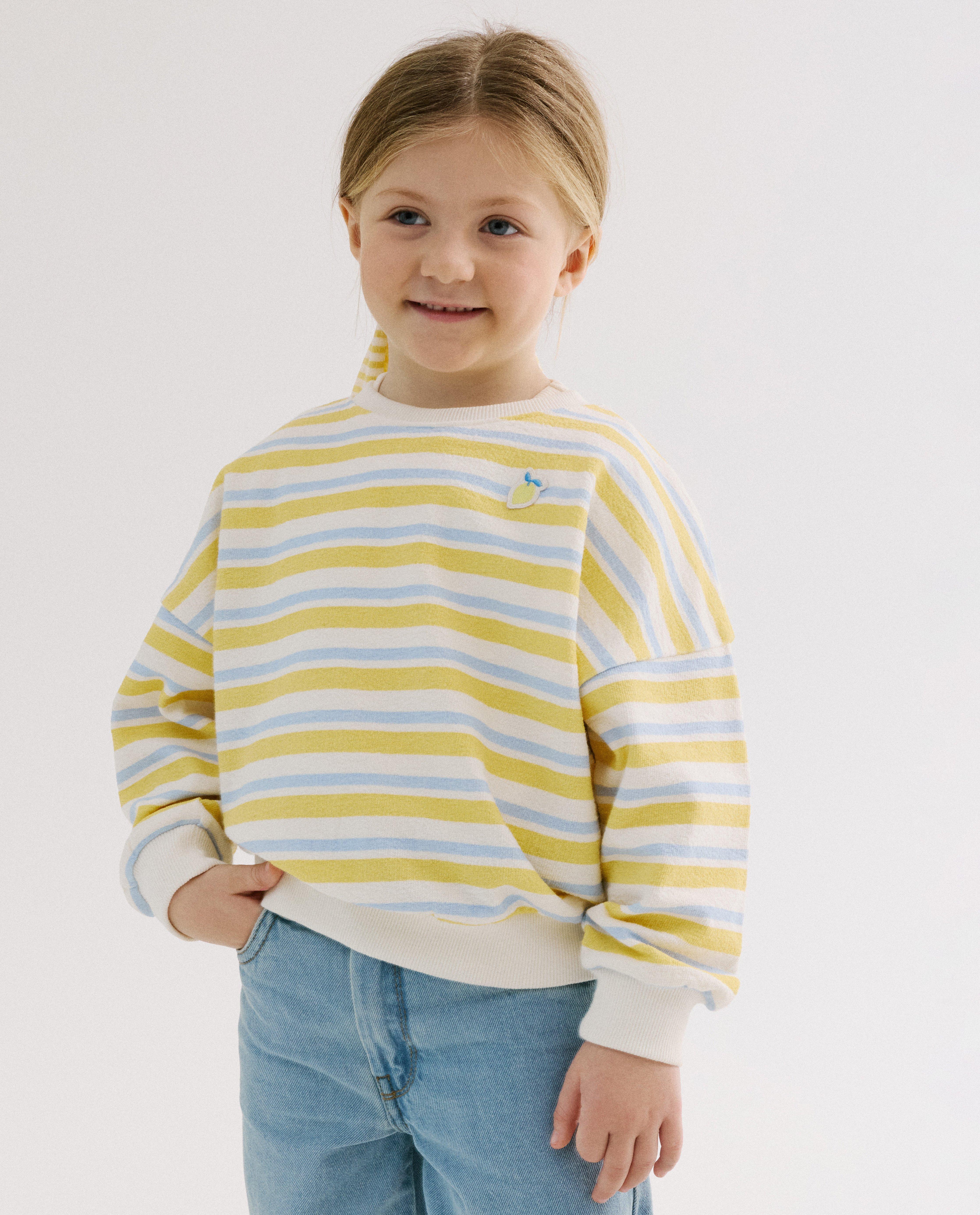 Sweater met patch, loose fit - Product Detail - lichtgeel - afbeelding nummer 4