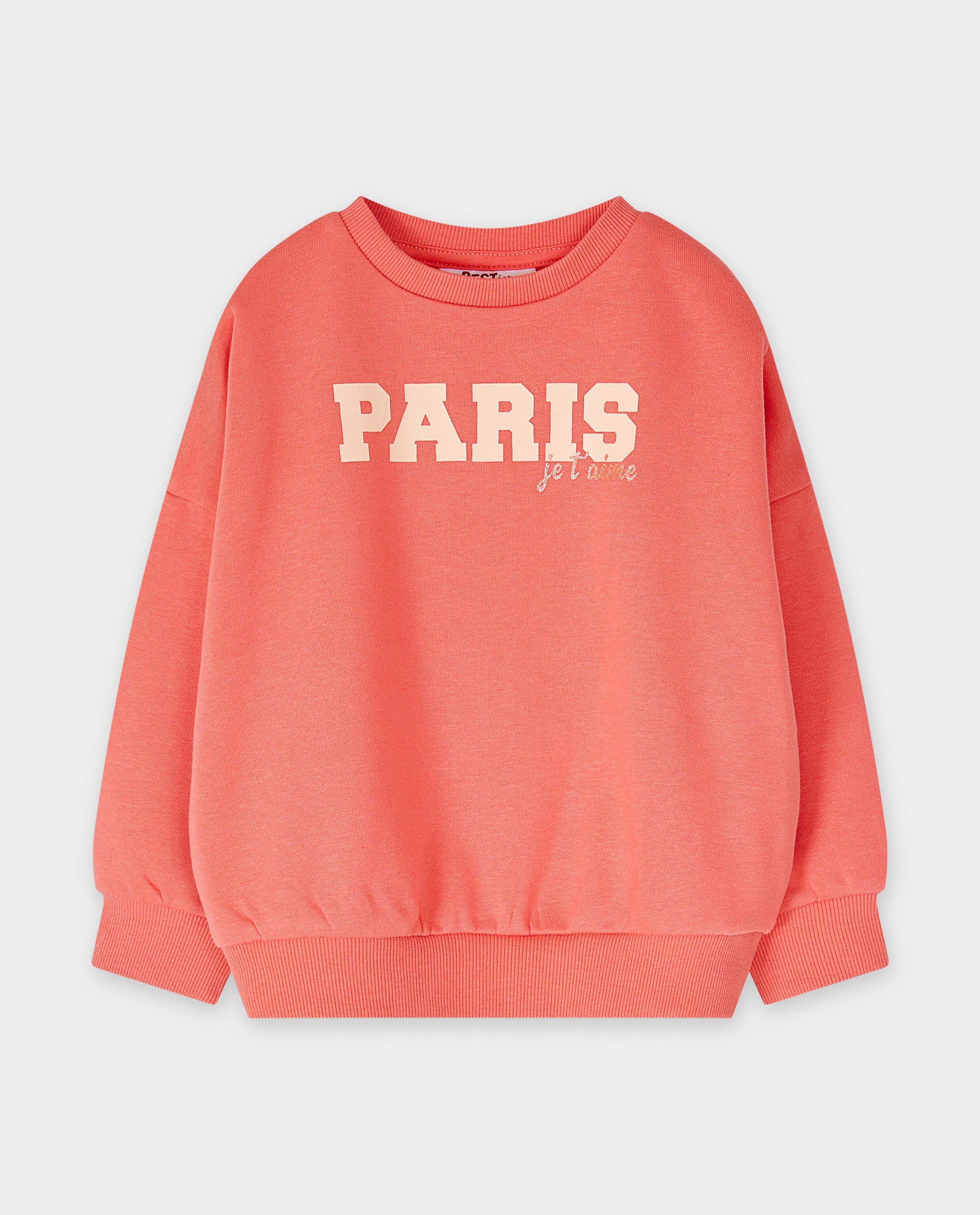 Sweat avec une inscription, loose fit - D&eacute;tails du produit - orange - image num&eacute;ro 1