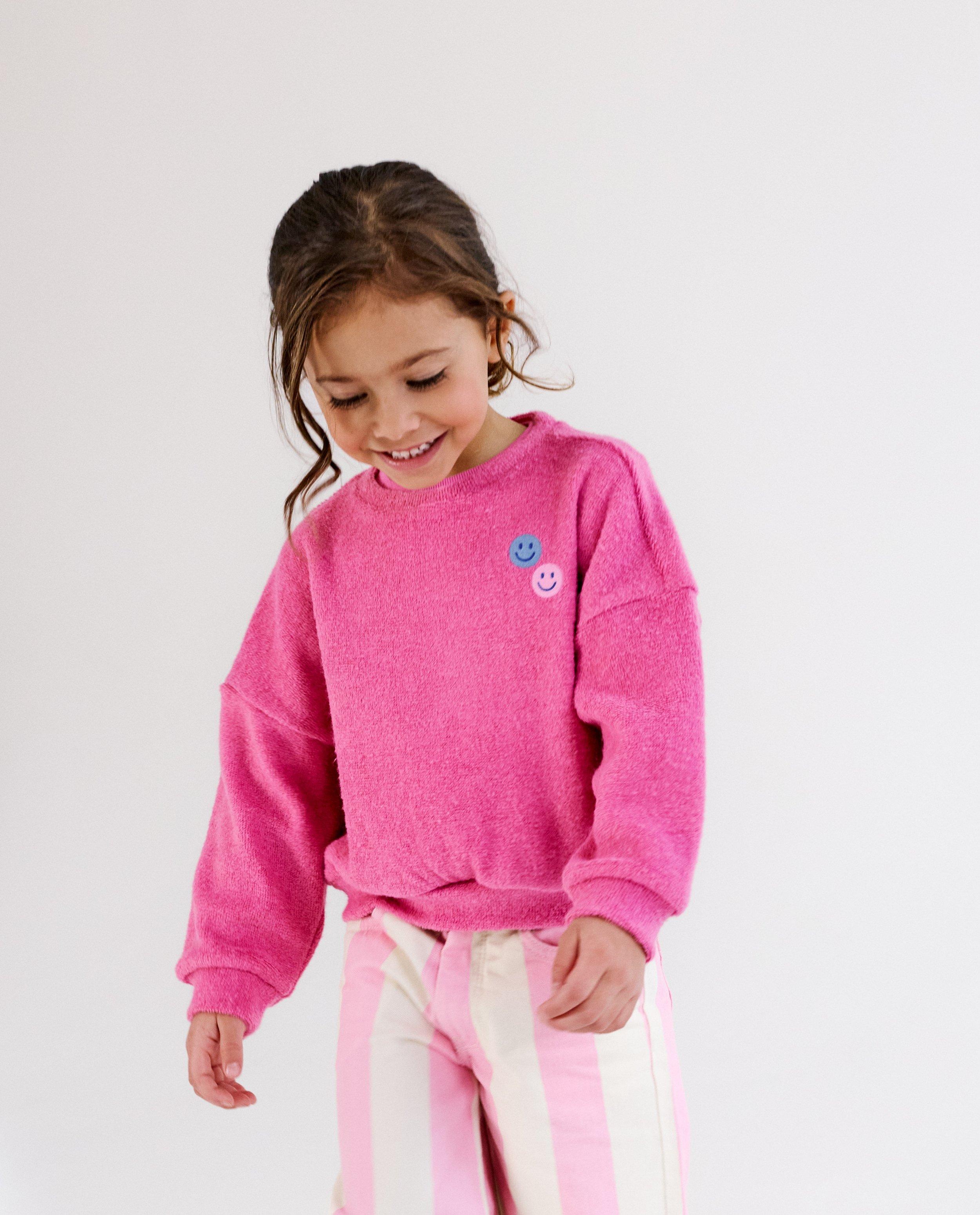 Sweater met geborduurde smileys, loose fit - Milla Star