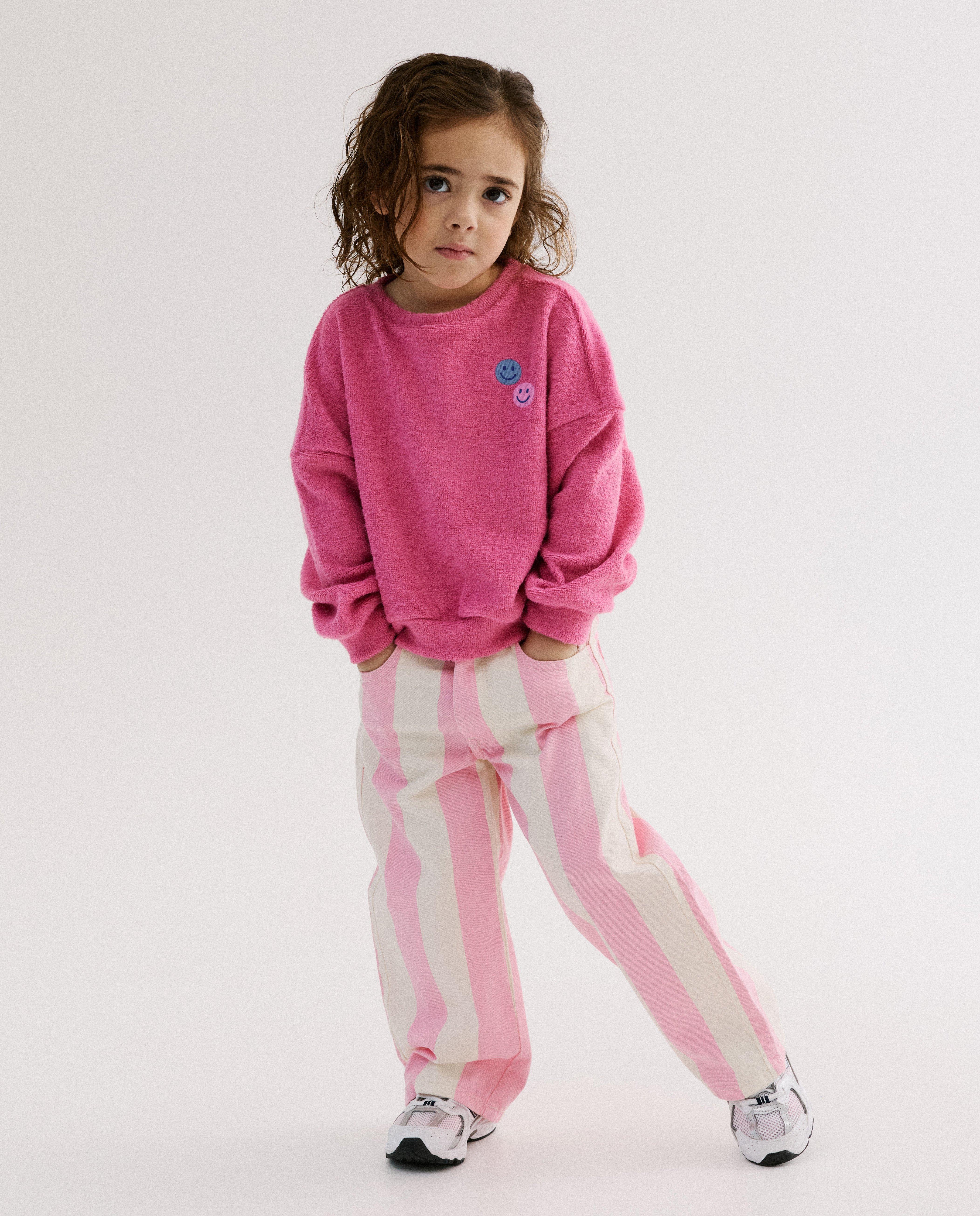 Truien - Sweater met geborduurde smileys, loose fit