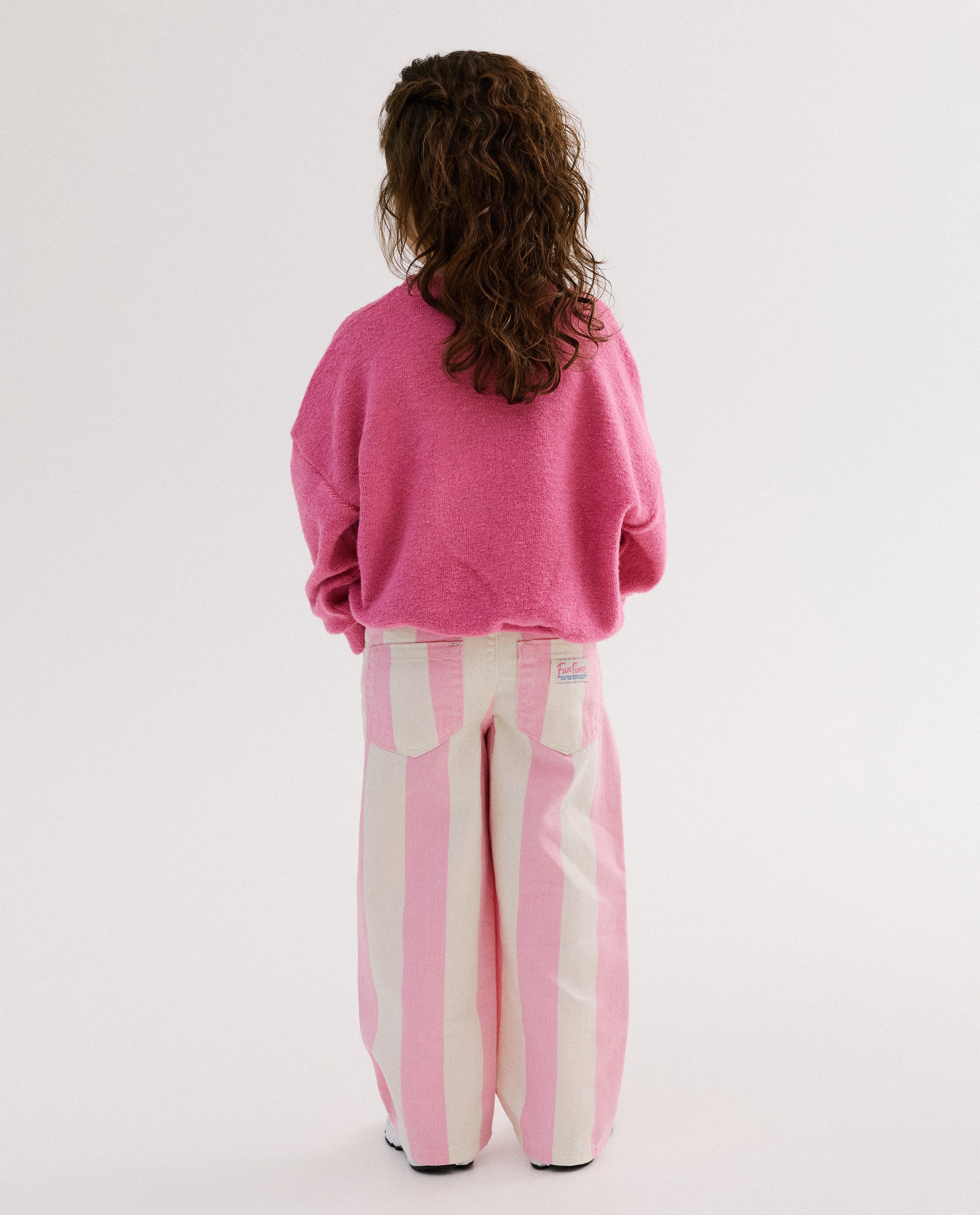 Jeans ray&eacute;, straight fit - D&eacute;tails du produit - rose clair - image num&eacute;ro 2