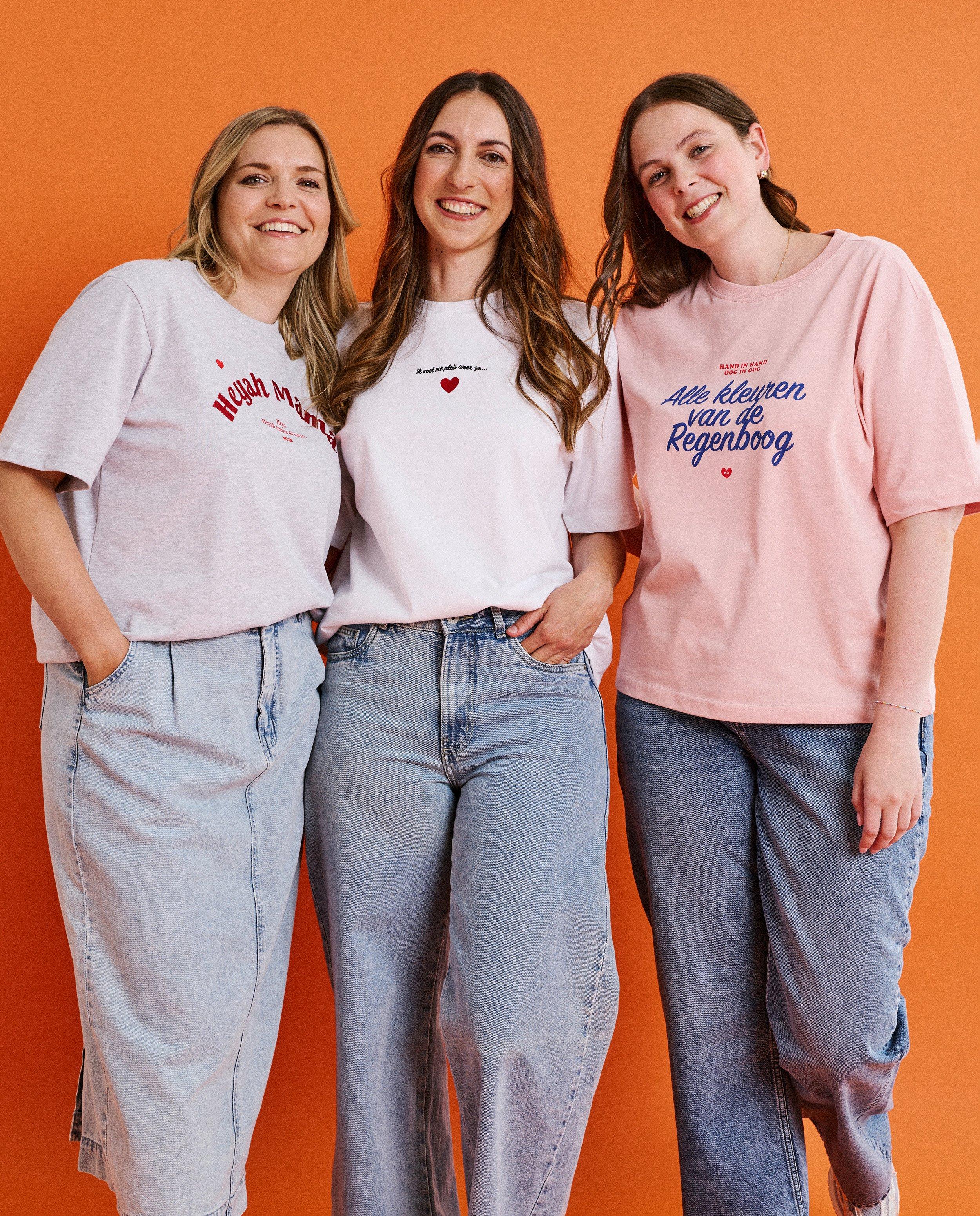 T-shirts - T-shirt met geborduurd opschrift, XS-XL