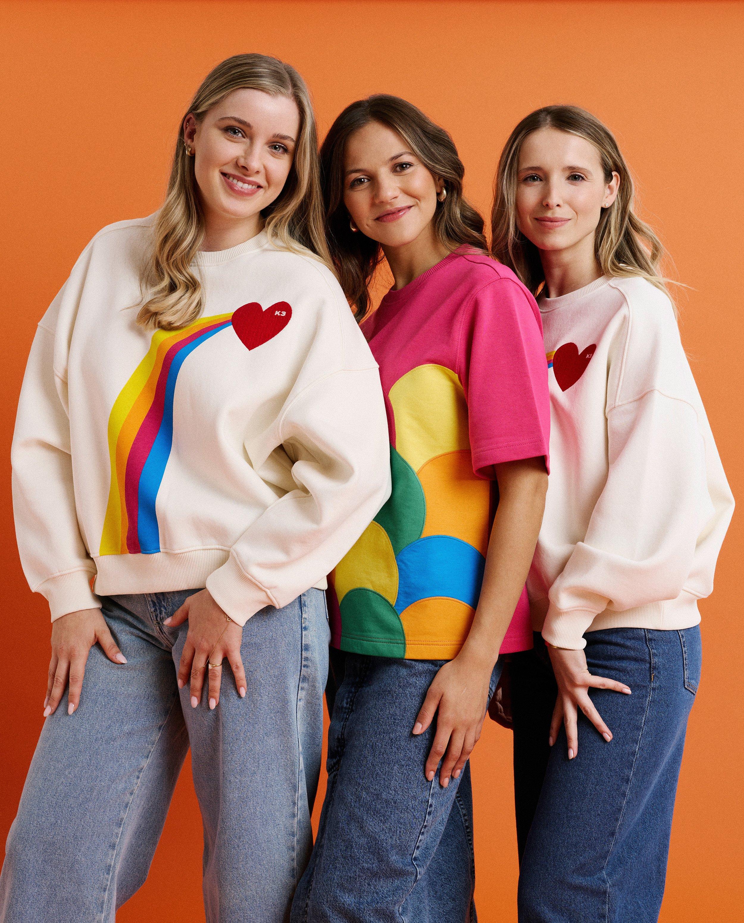 Sweaters - Sweater met regenboogprint, XS-XL