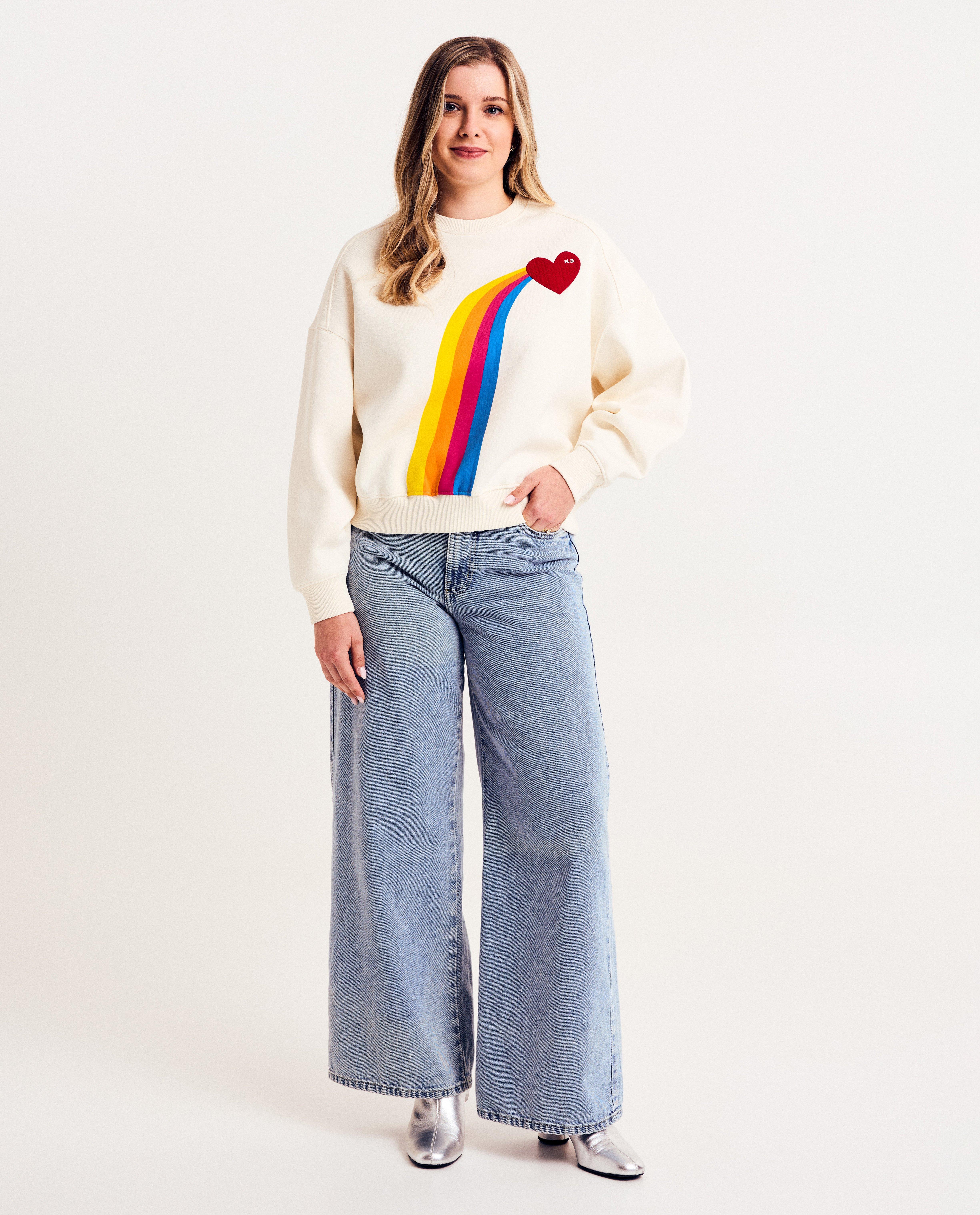 Sweaters - Sweater met regenboogprint, XS-XL