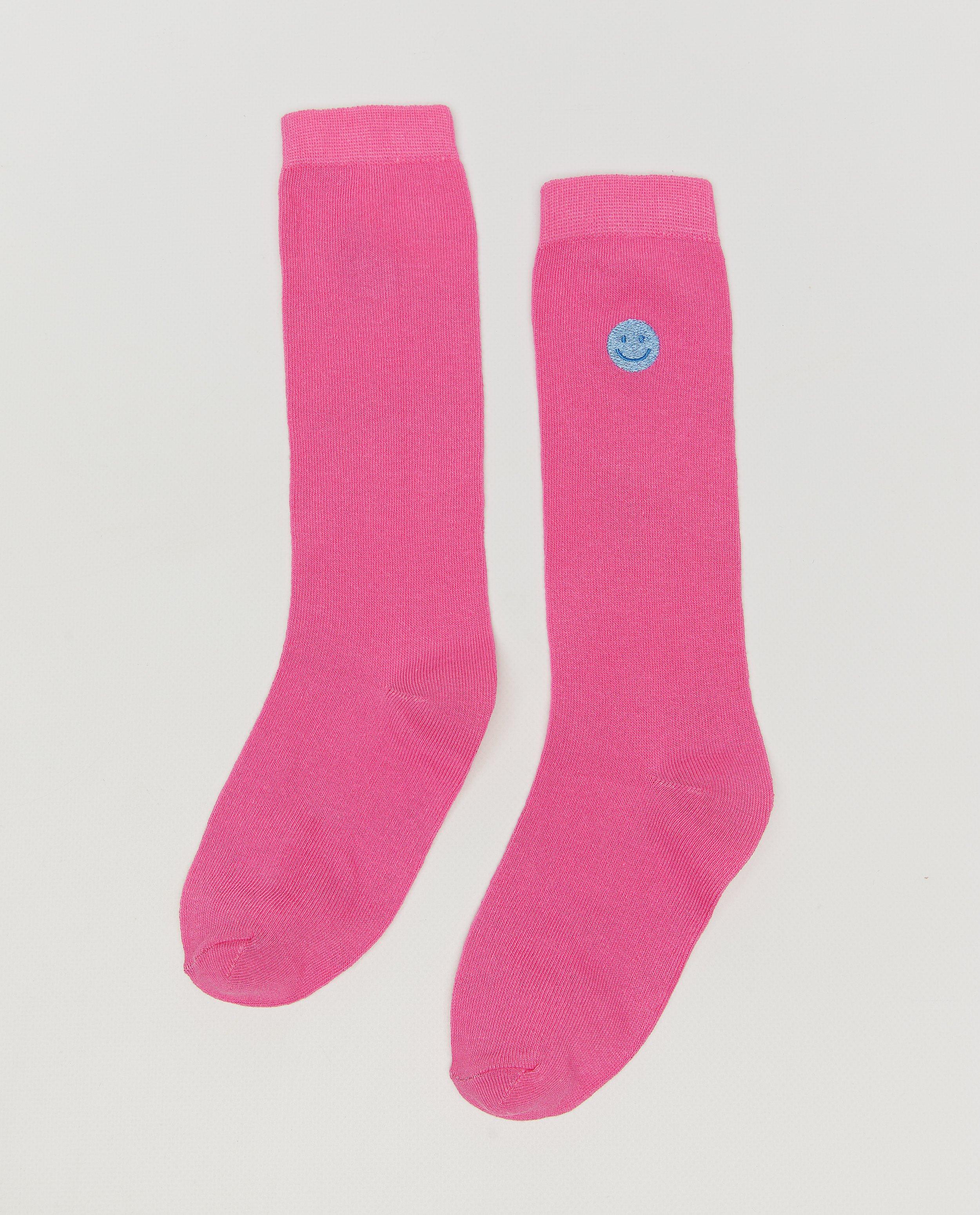 Kniekousen met geborduurde smileys - Product Detail - roze - afbeelding nummer 1