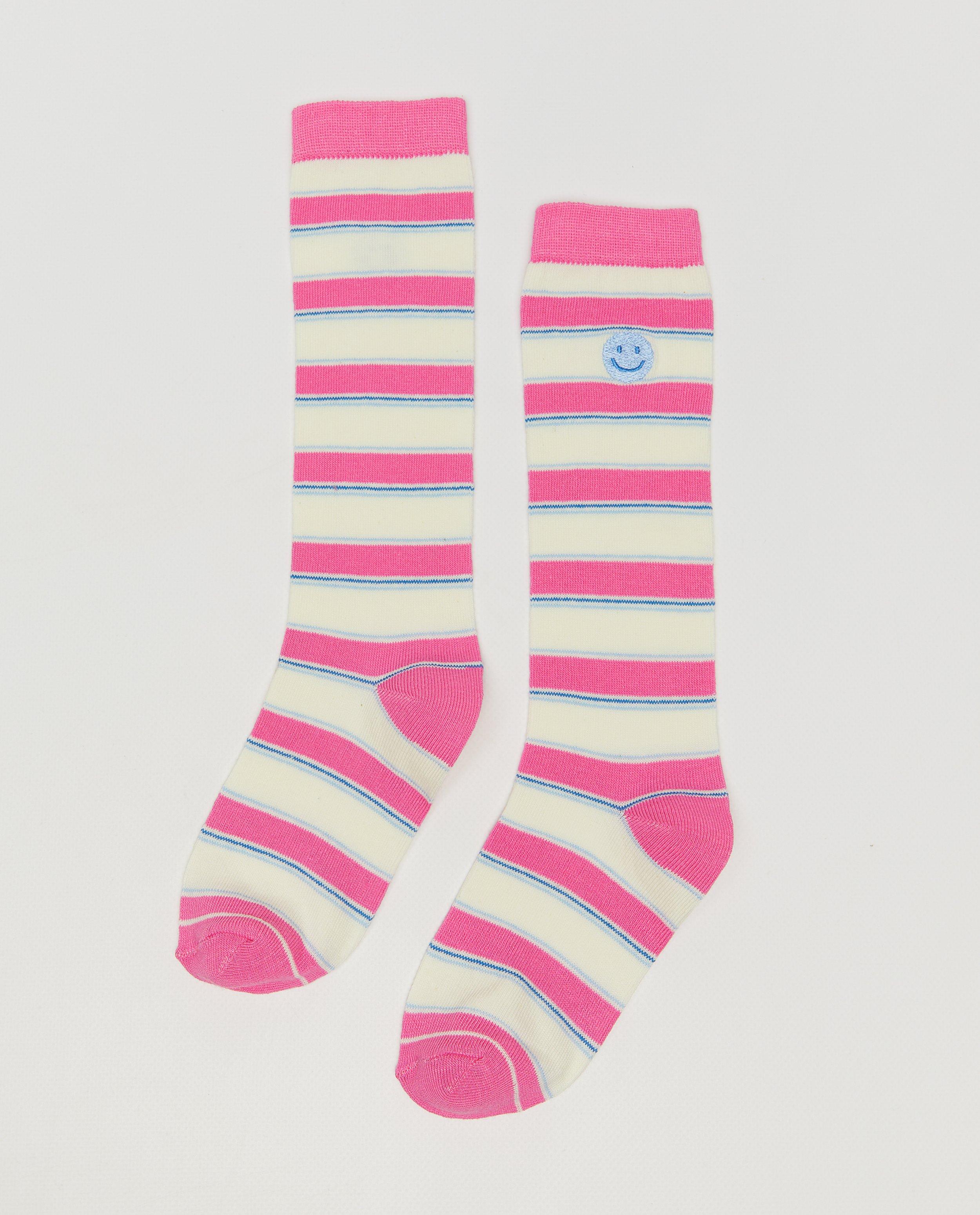 Kniekousen met geborduurde smileys - Product Detail - roze - afbeelding nummer 1