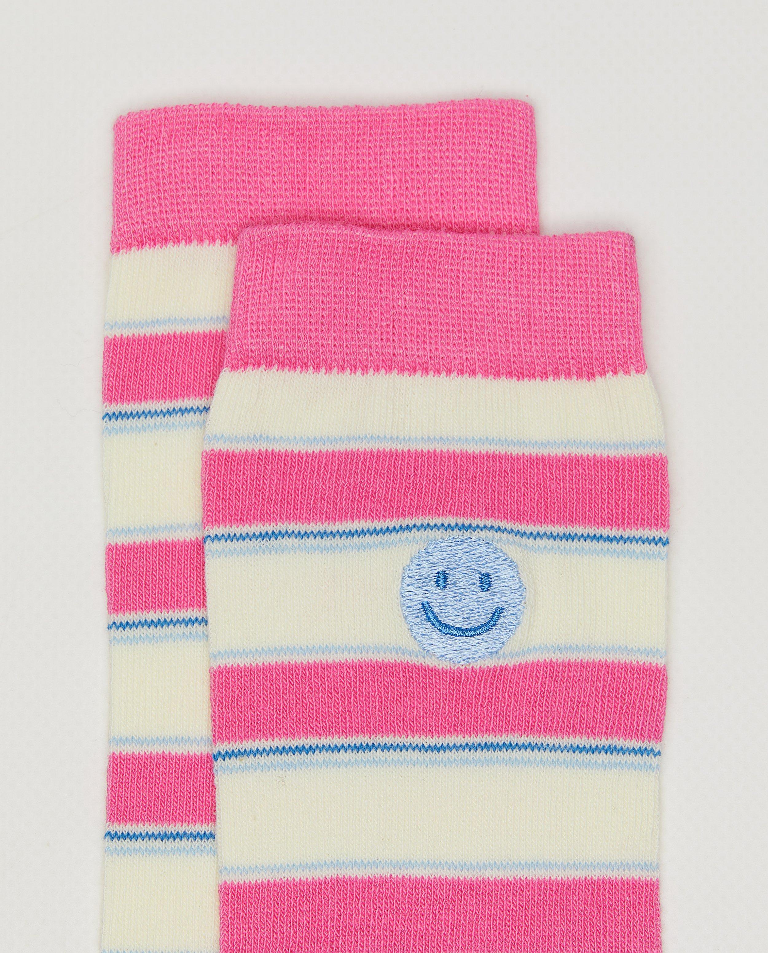 Kniekousen met geborduurde smileys - Product Detail - roze - afbeelding nummer 2