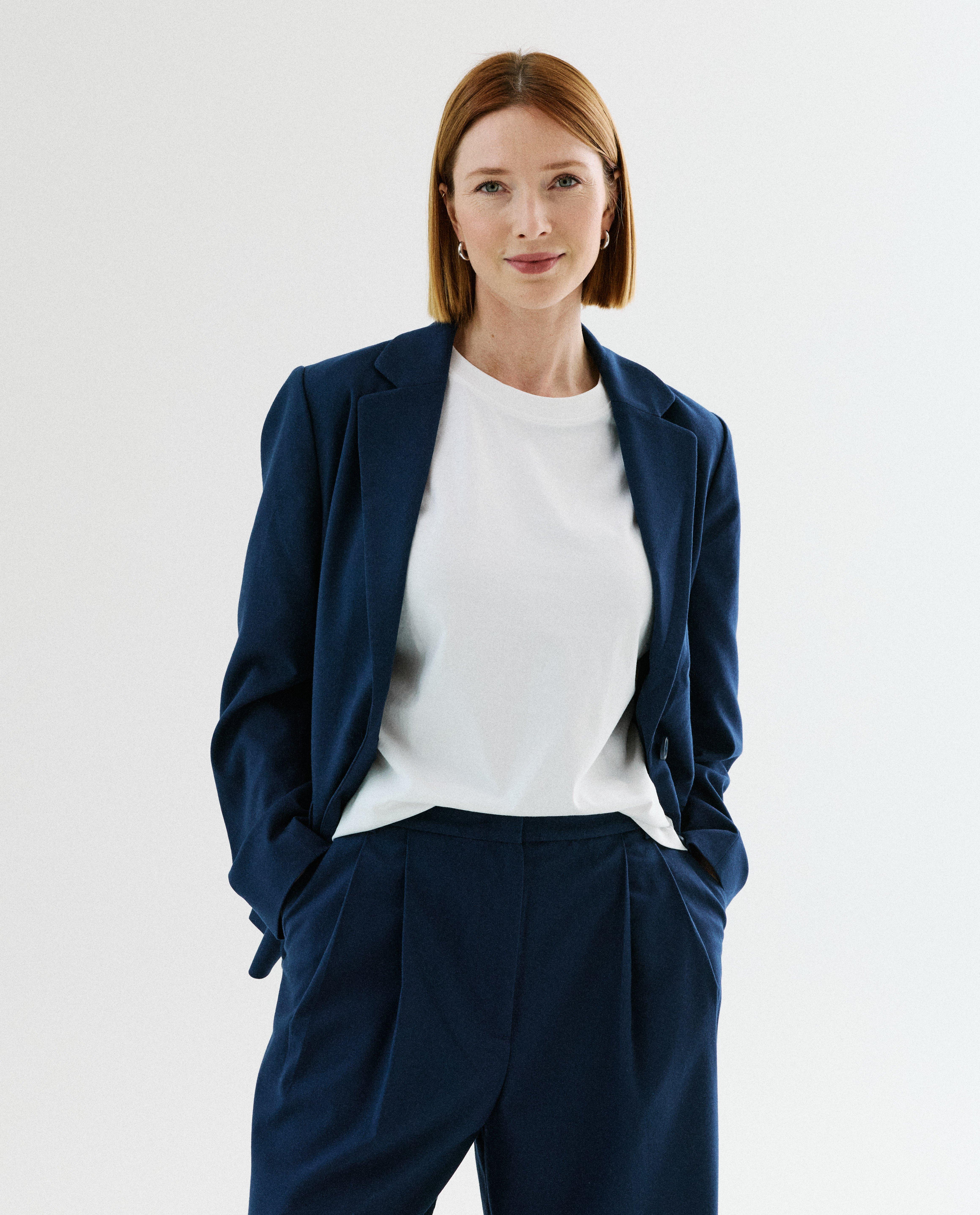 Donkerblauwe blazer, loose fit - Product Detail - donkerblauw - afbeelding nummer 1