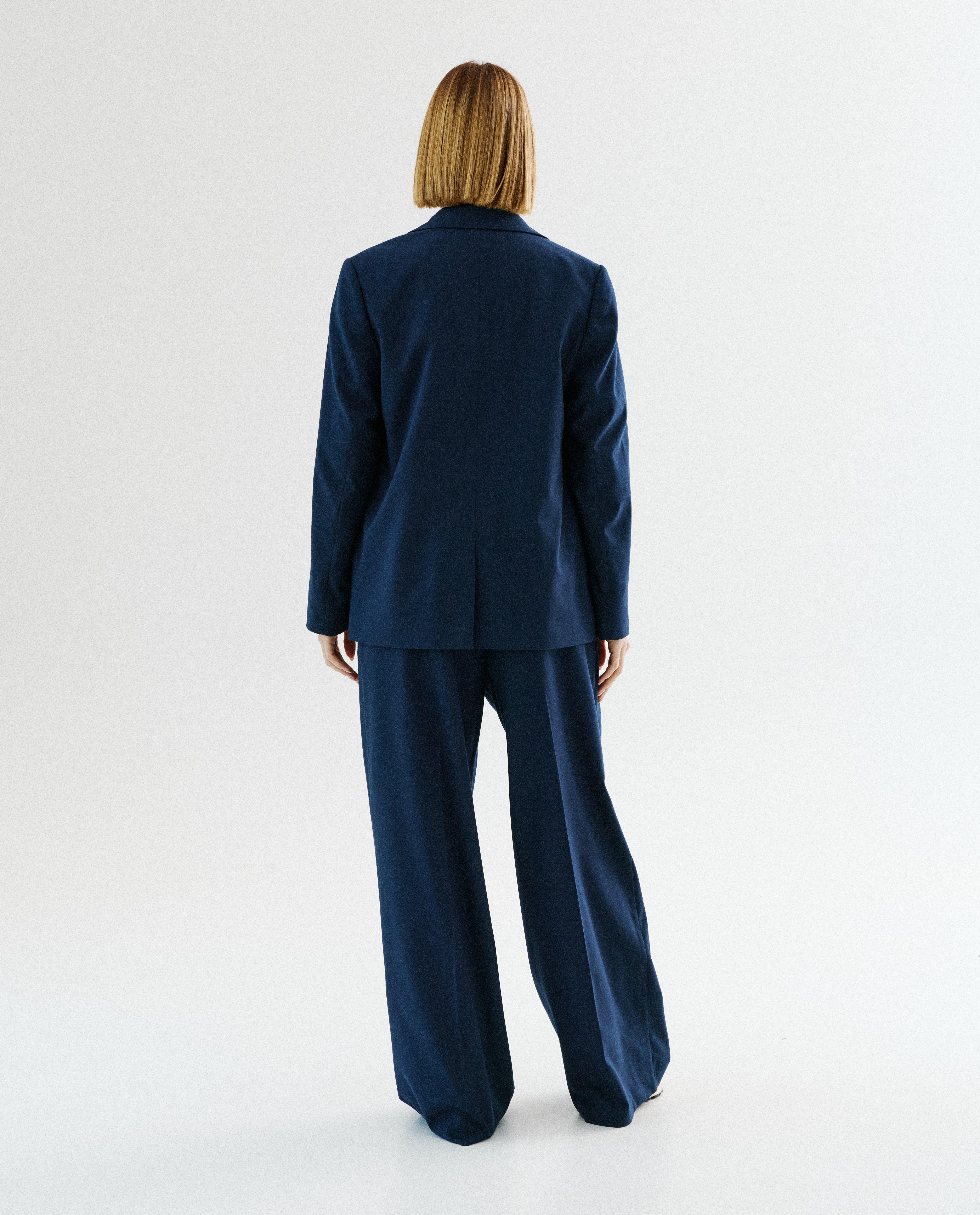 Donkerblauwe geklede broek, wide leg fit - Product Detail - donkerblauw - afbeelding nummer 3