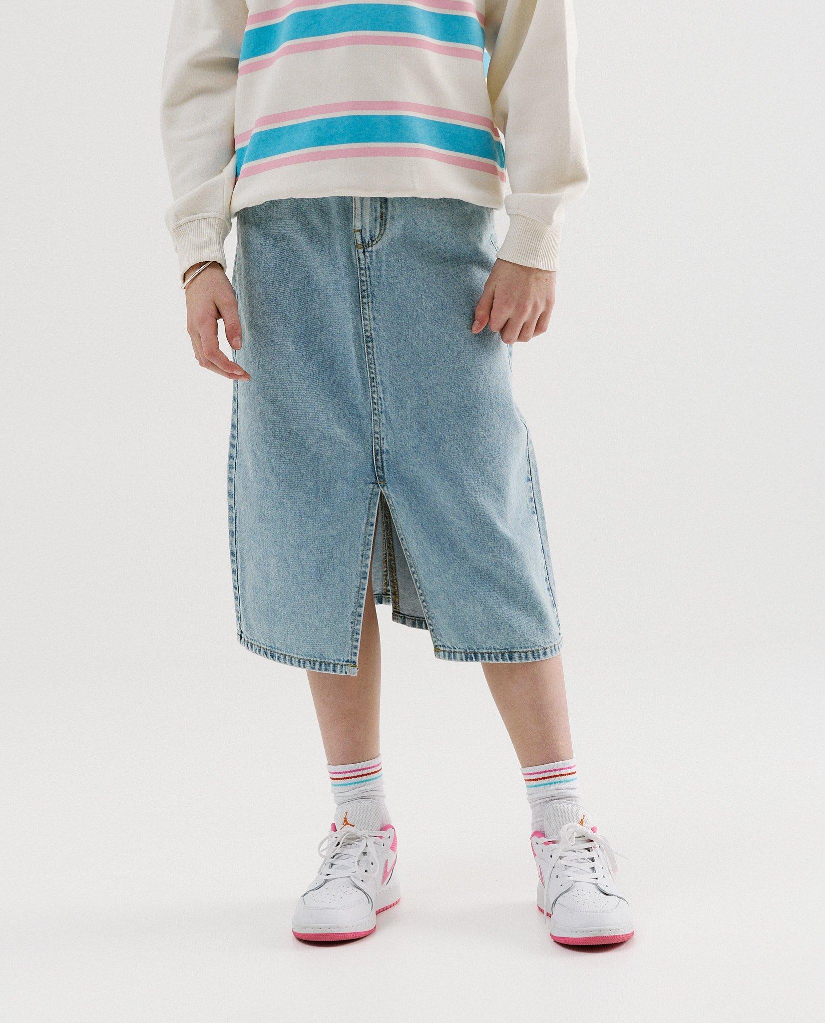 Blauwe jeansrok, straight fit - Product Detail - lichtblauw - afbeelding nummer 3