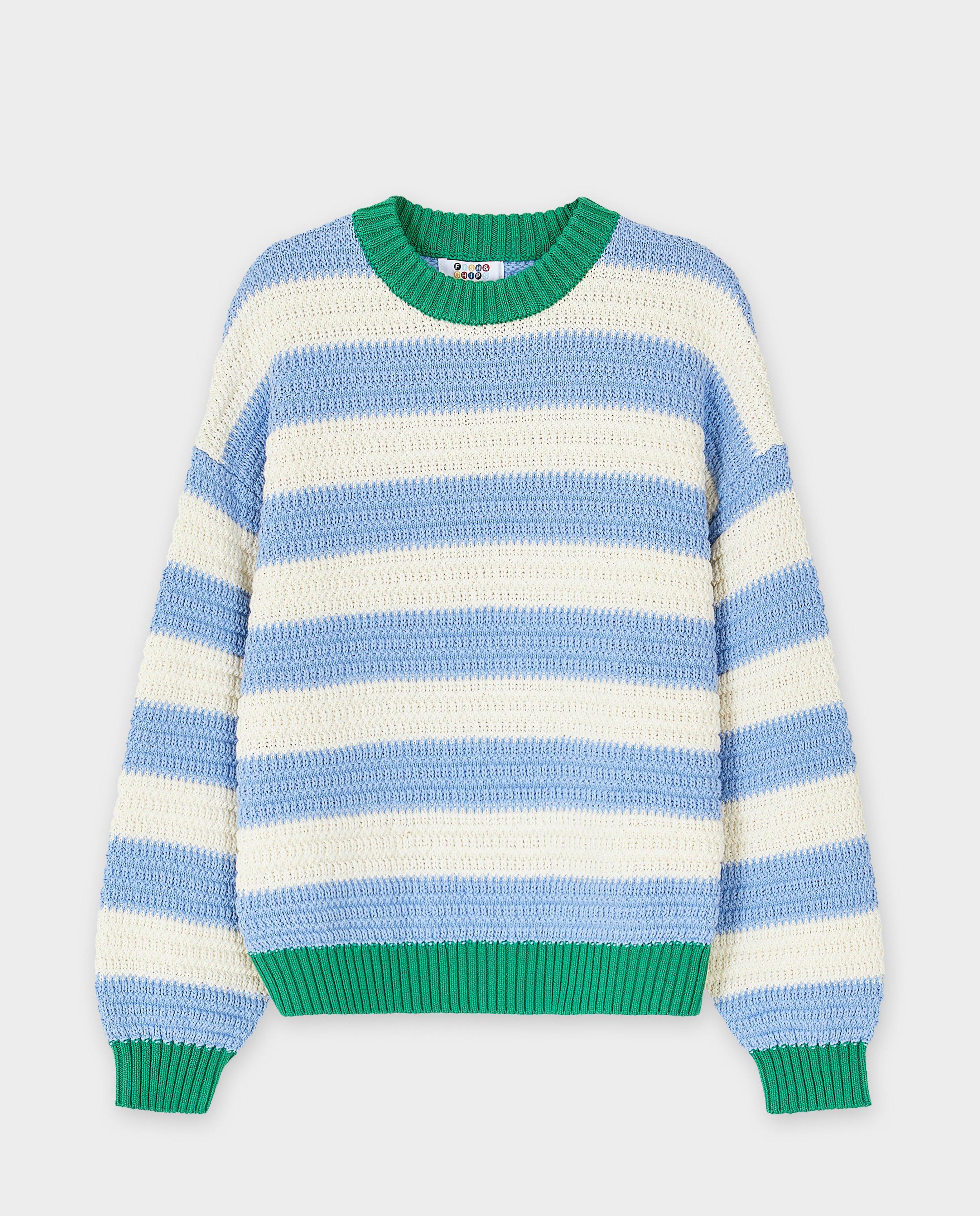 Gebreide trui met strepen, oversized fit - Product Detail - lichtblauw - afbeelding nummer 4