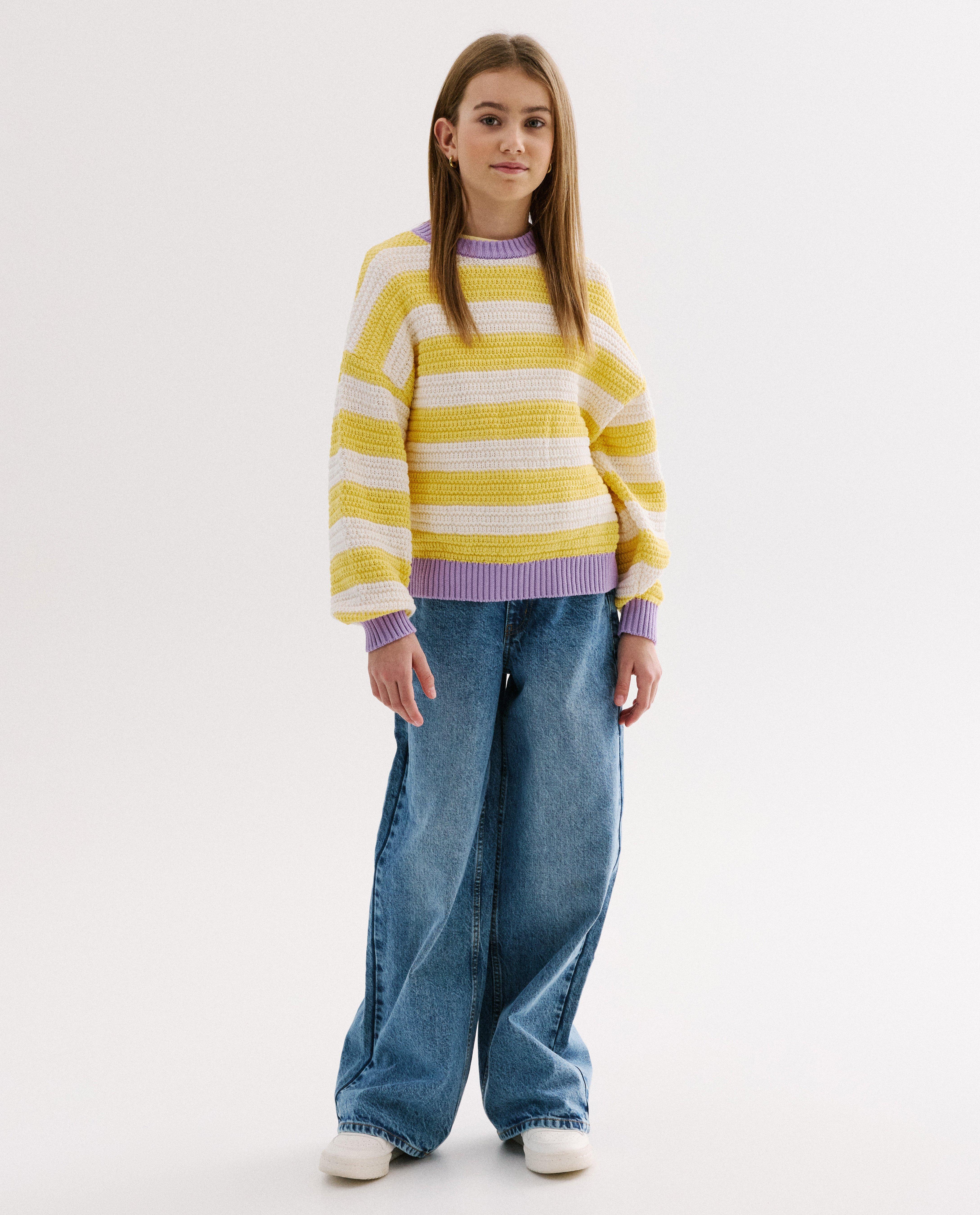 Gebreide trui met strepen, oversized fit - Product Detail - lichtgeel - afbeelding nummer 2