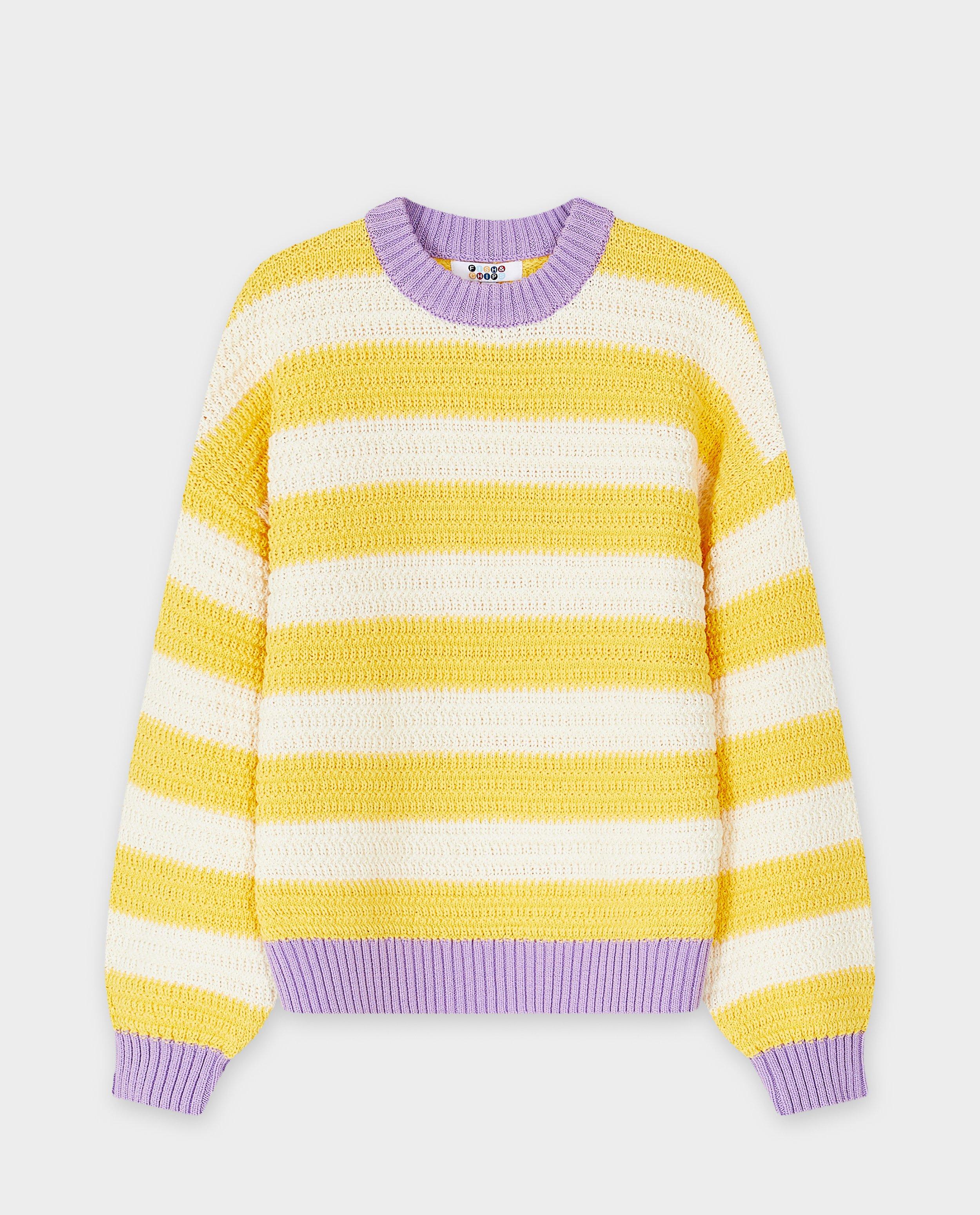 Gebreide trui met strepen, oversized fit - Product Detail - lichtgeel - afbeelding nummer 4