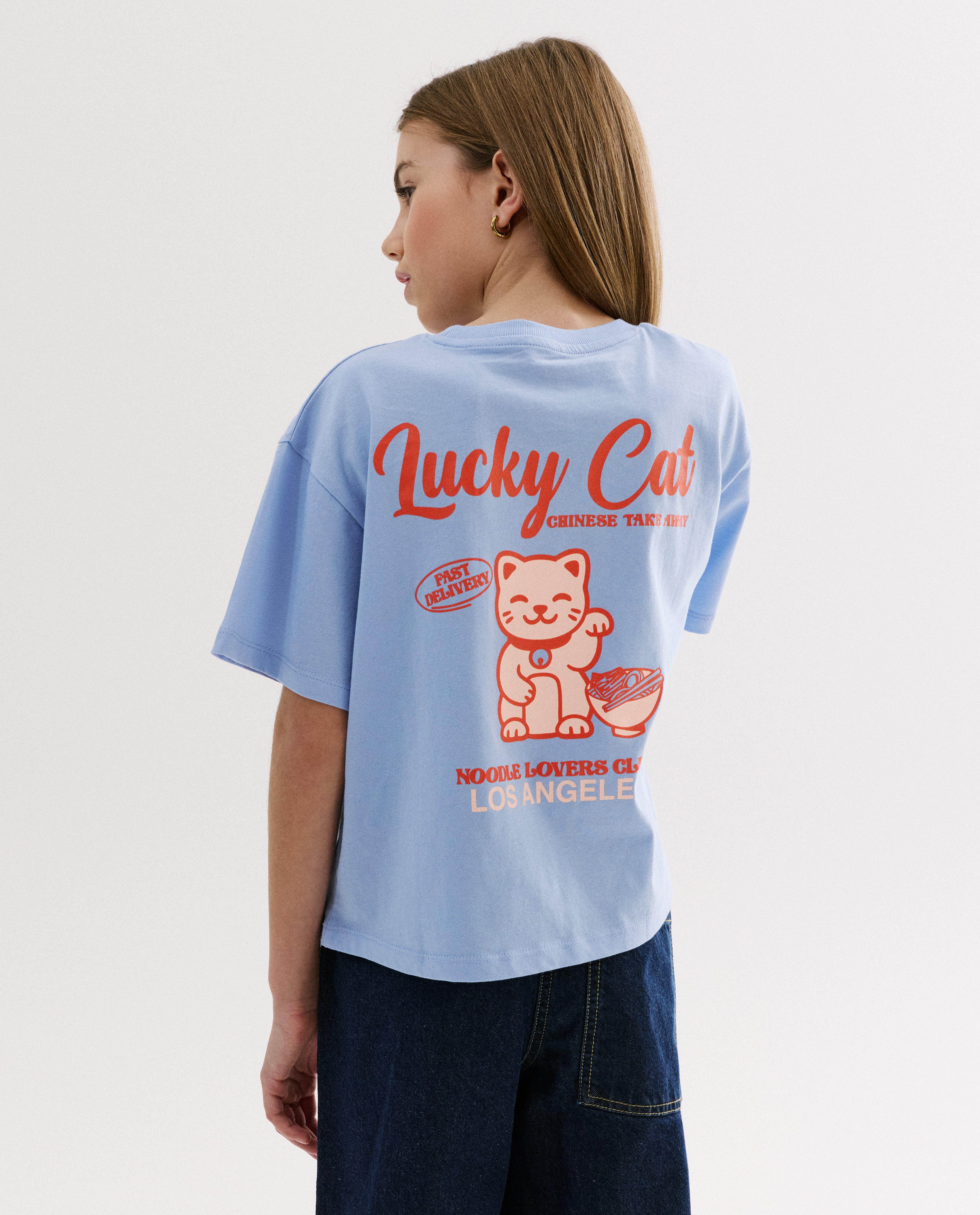 T-shirt met backprint, loose fit - Product Detail - lichtblauw - afbeelding nummer 4