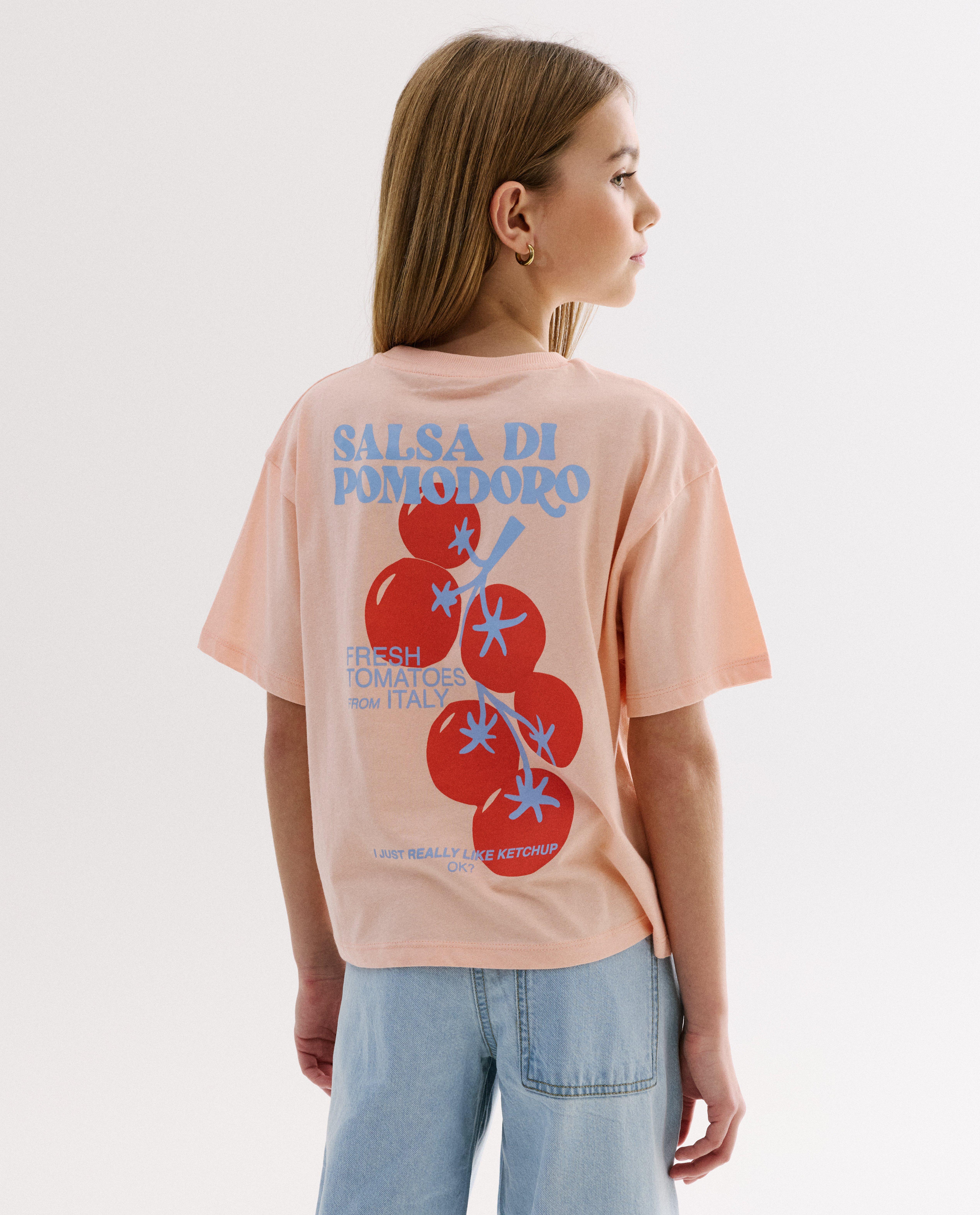 T-shirt met backprint, loose fit - Product Detail - lichtoranje - afbeelding nummer 1