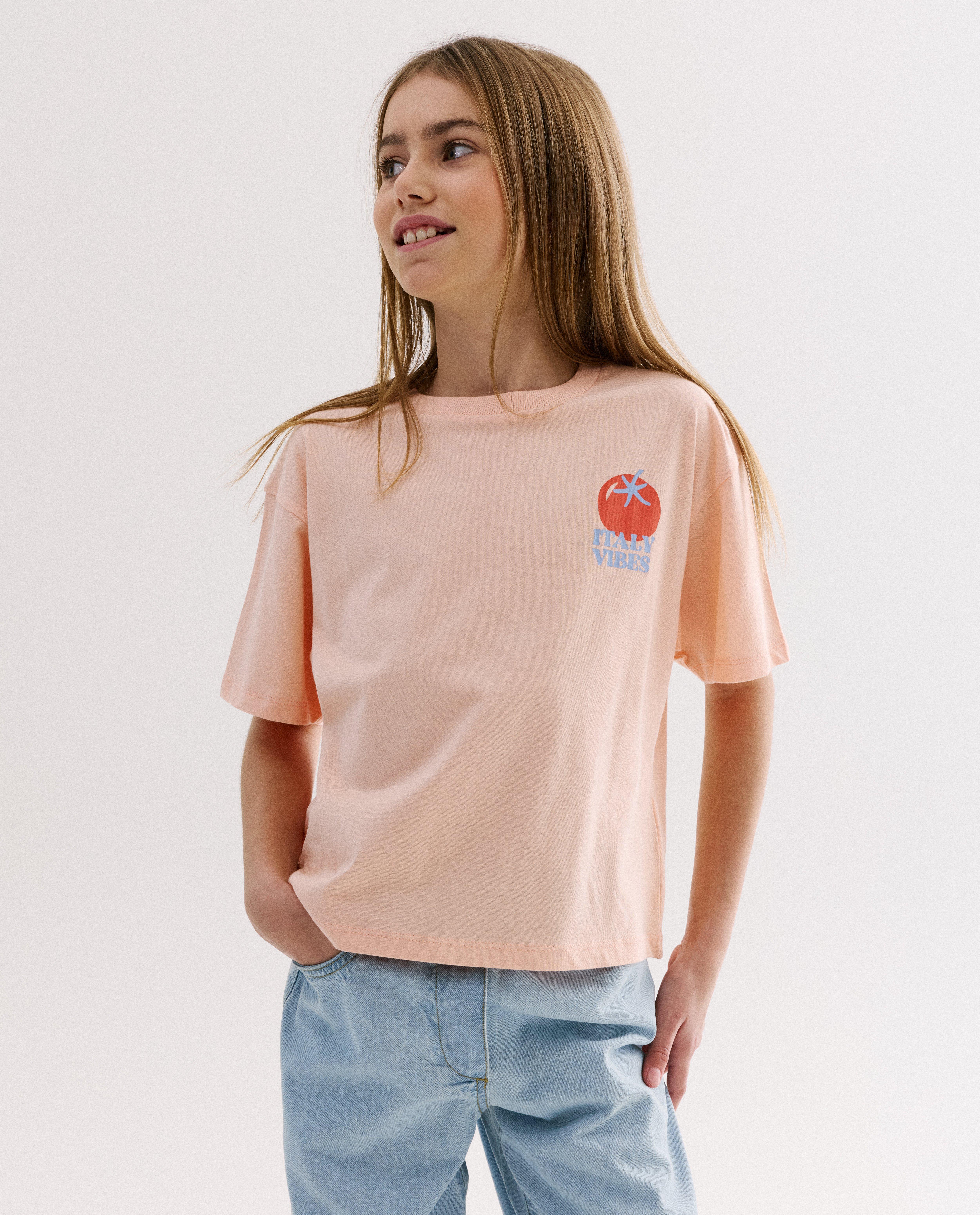 T-shirt met backprint, loose fit - Product Detail - lichtoranje - afbeelding nummer 2