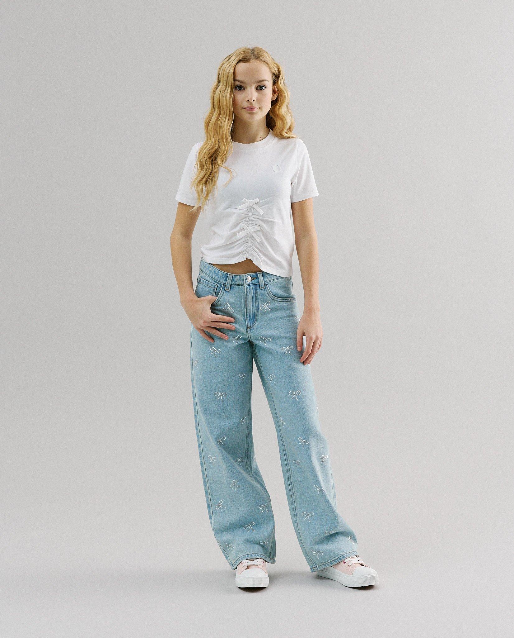 T-shirt avec franges, 116-164 - D&eacute;tails du produit - blanc - image num&eacute;ro 2