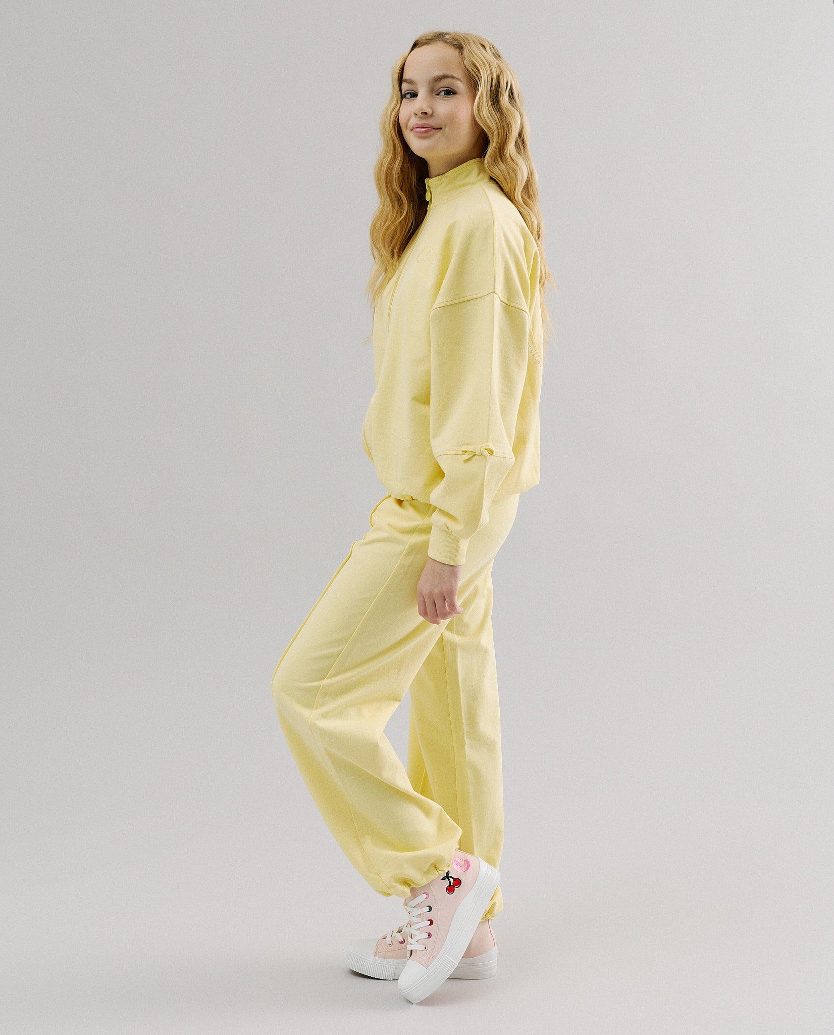 Veste sweat avec imprim&eacute; brod&eacute; dans le dos, 116-164 - D&eacute;tails du produit - jaune claire - image num&eacute;ro 4