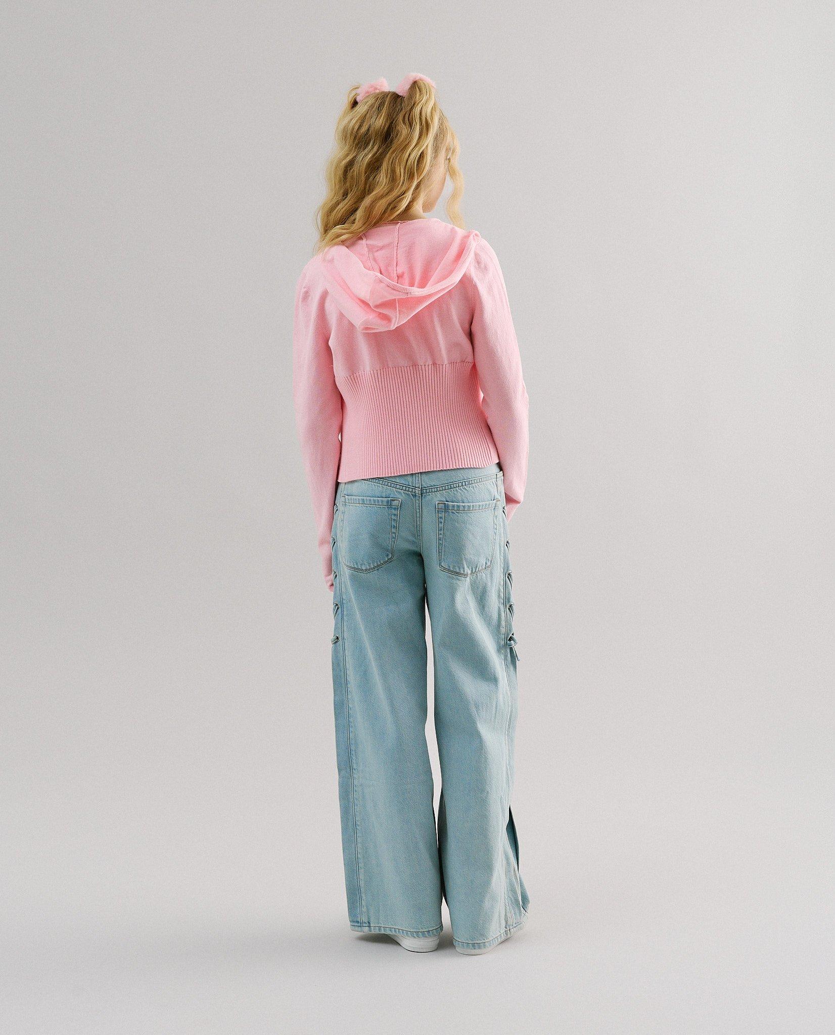 Gilet met geborduurd opschrift, 116-164 - D&eacute;tails du produit - rose clair - image num&eacute;ro 3