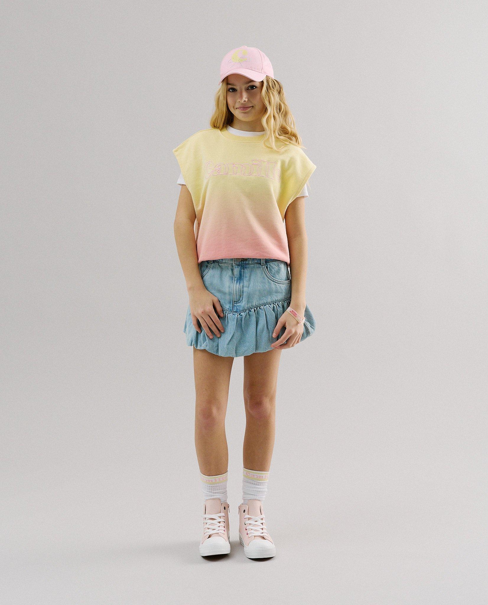 Sweater sans manches avec d&eacute;grad&eacute;, 116-164 - D&eacute;tails du produit - jaune claire - image num&eacute;ro 2