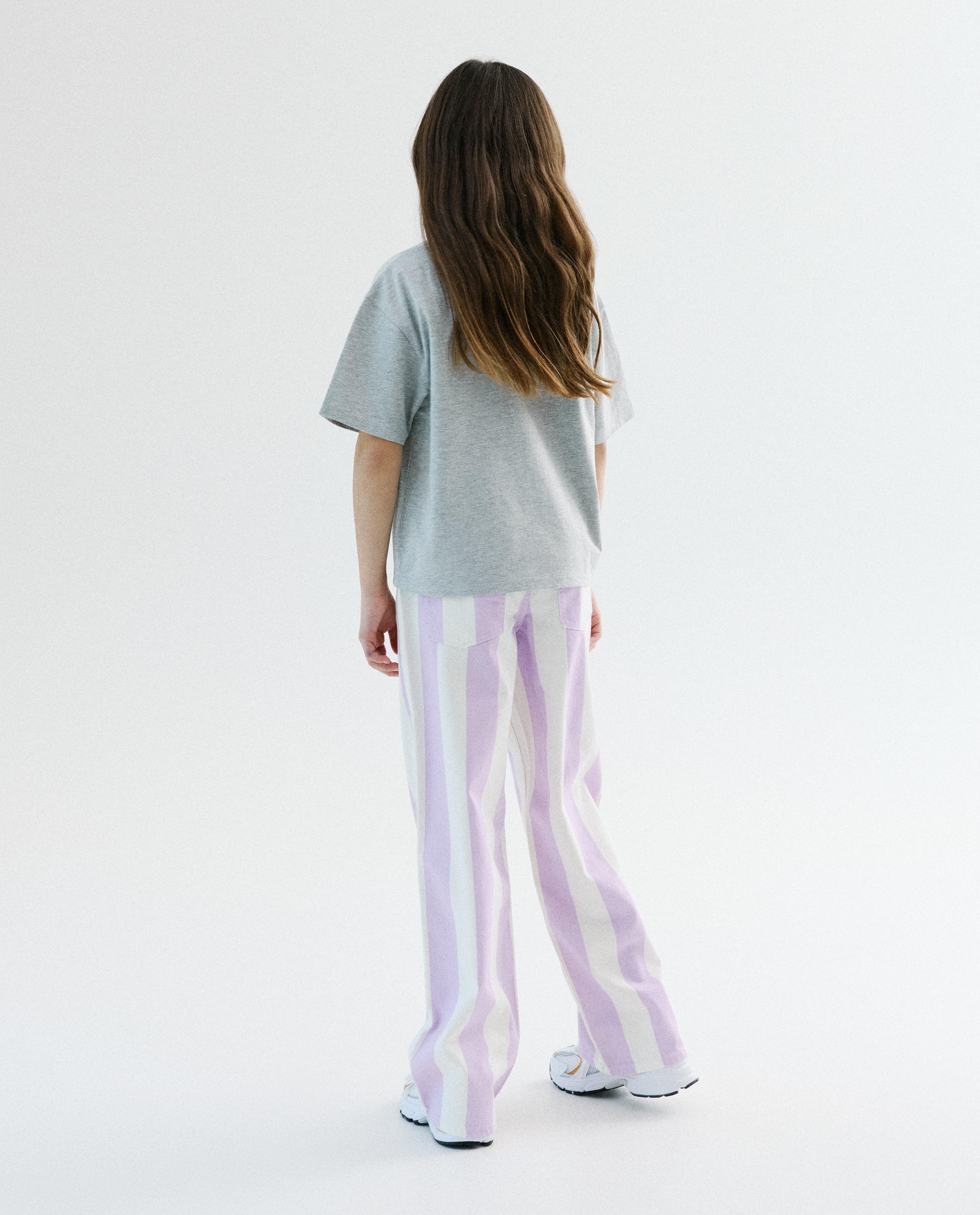 Broek met strepen, straight fit - Product Detail - lila - afbeelding nummer 2