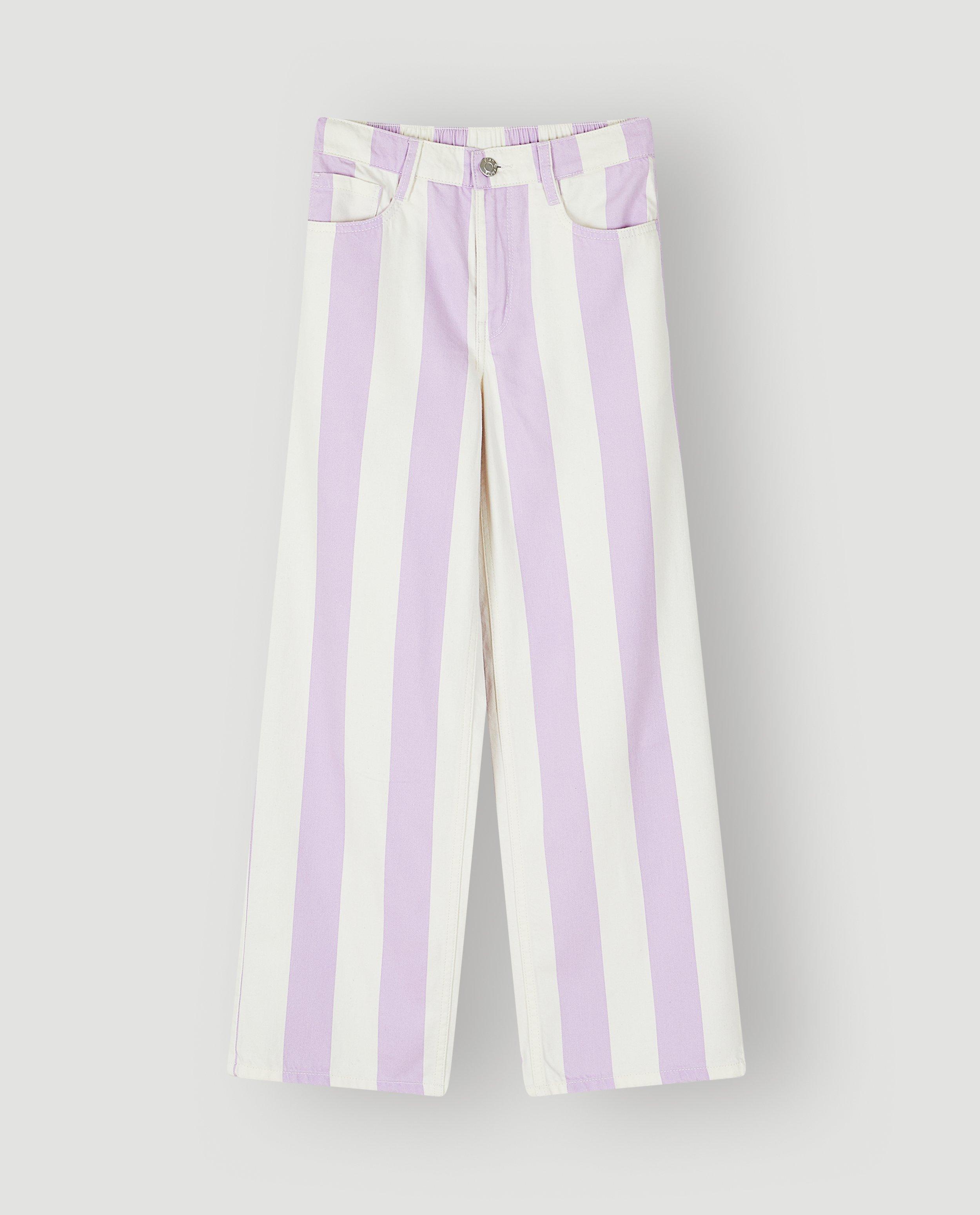 Broek met strepen, straight fit - Product Detail - lila - afbeelding nummer 4