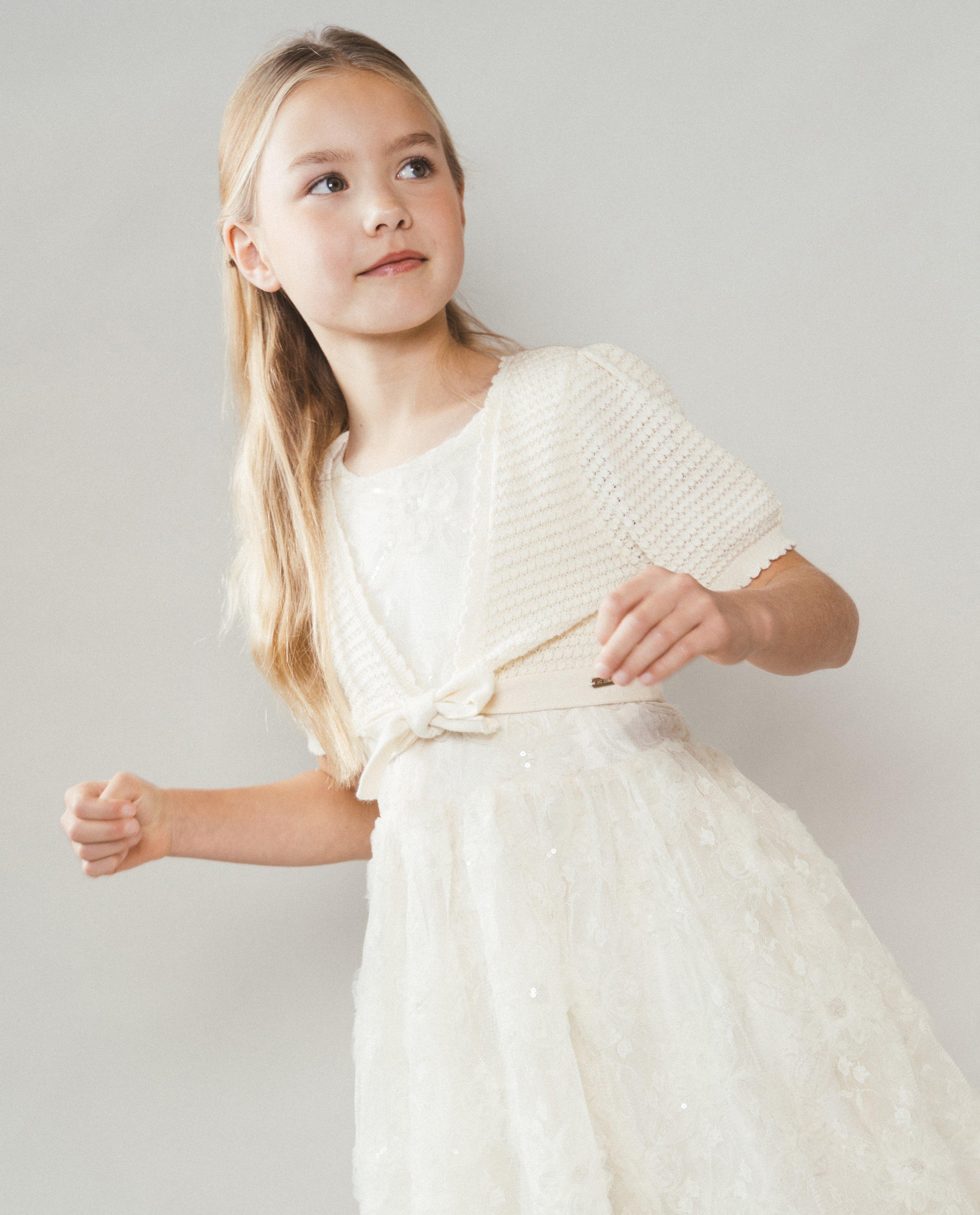 Cardigan - Kort gebreid vest met ajour, Special occasions, 122-152