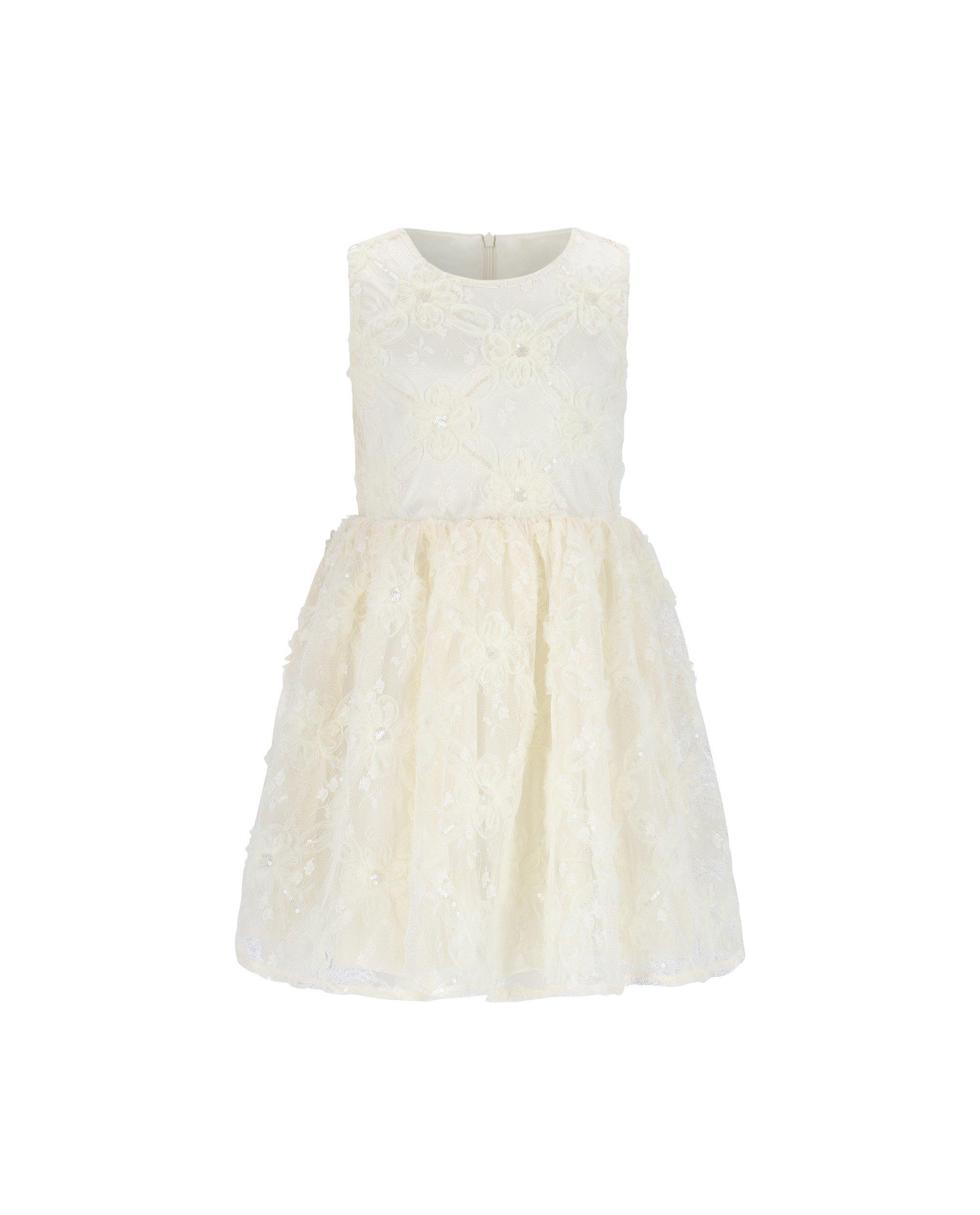 Robe fleurie en mesh, Special occasions, 122-152 - D&eacute;tails du produit - blanc - image num&eacute;ro 4